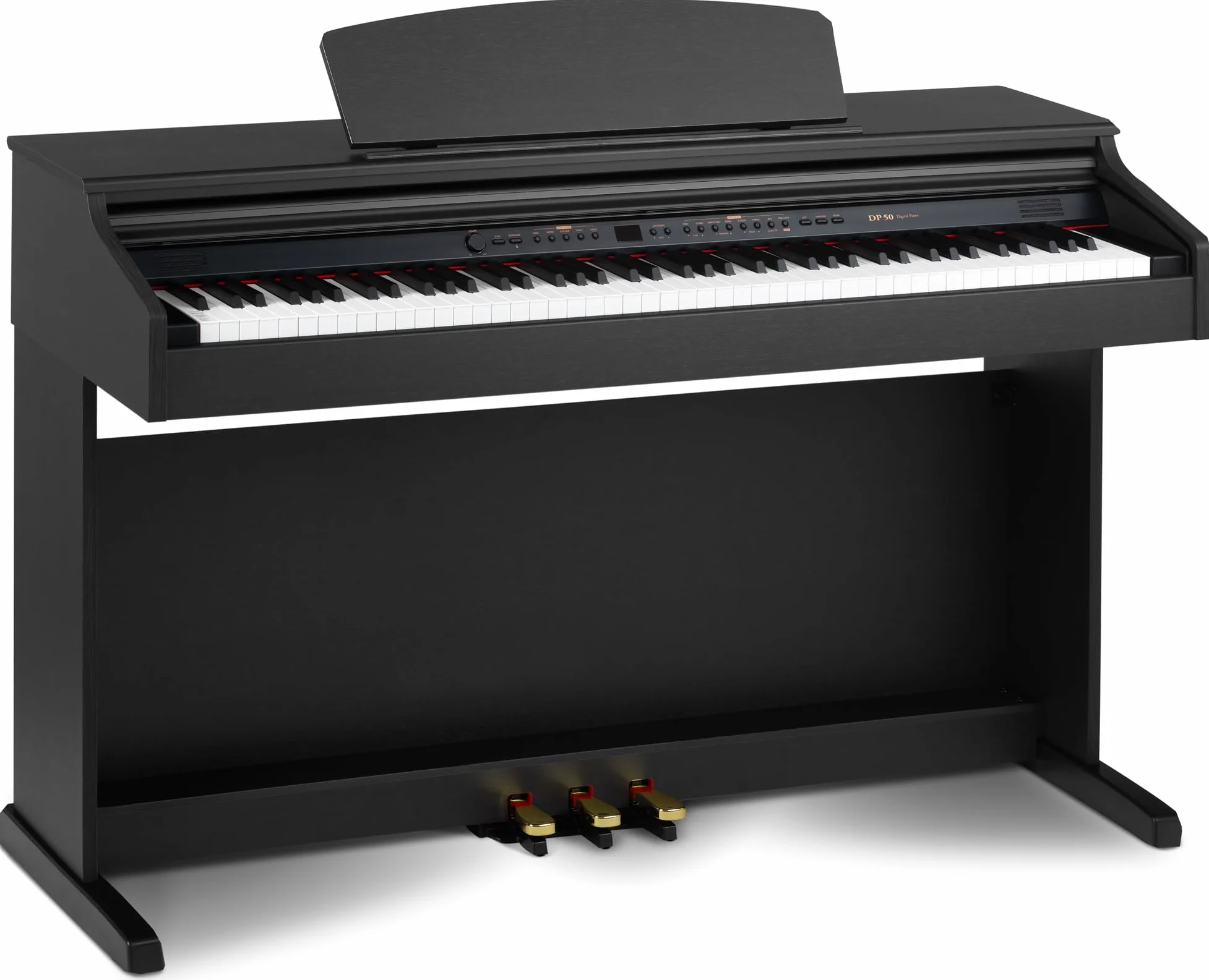 Classic Cantabile DP-50 SM Pianoforte digitale - 88 Tasti con tastiera pesata hammer action - Pianola musicale con USB, 32 polifonia, 14 voci, 3 pedali - Piano digitale per scuola - Nero opaco