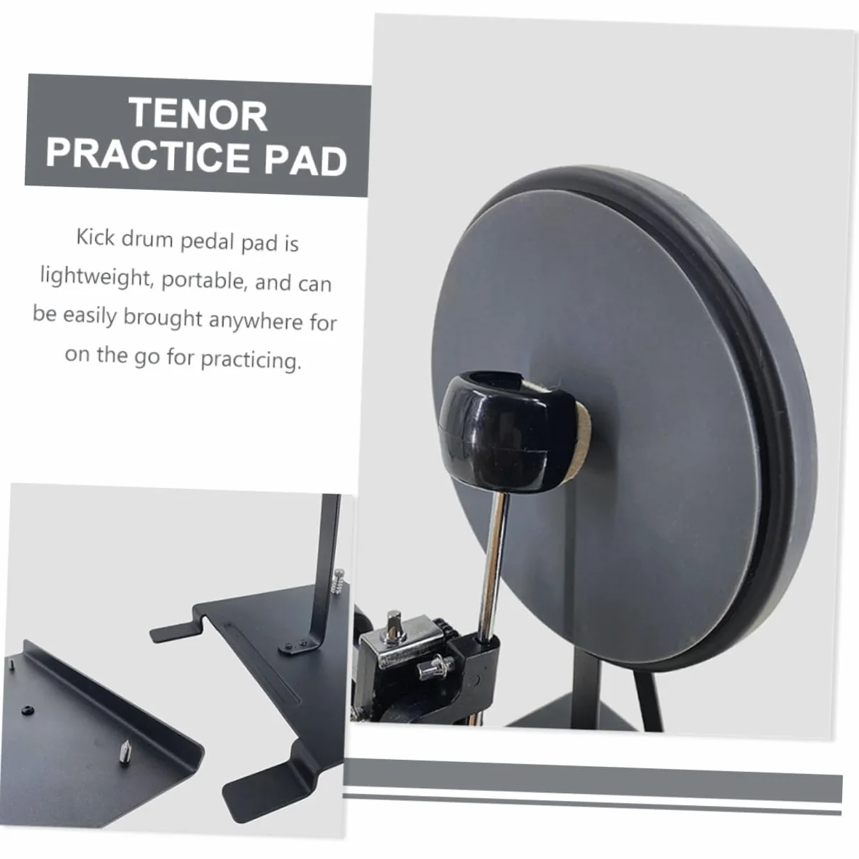 Toyvian Pad Di Pratica Per Batteria Con Pedale Doppio Kick Drum Pedal Per Allenamento E Sviluppo Tecnica Strumento Leggero E Portatile Per Pratiche Silenziose E Controllo Preciso Della Grancassa