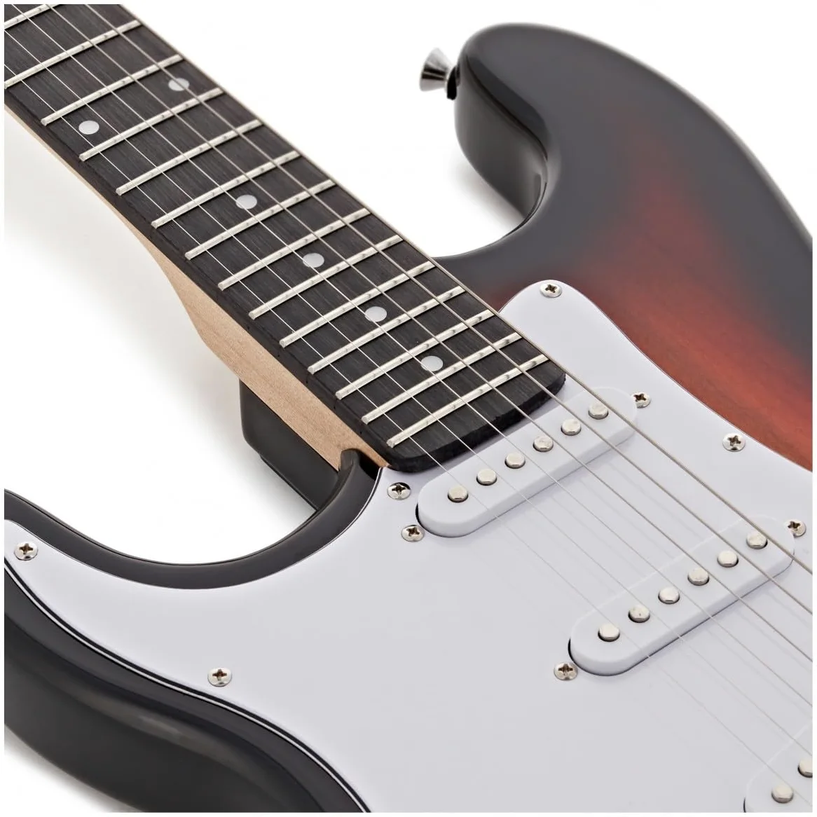 Chitarra Elettrica LA per Mancini di Gear4music, Sunburst | Per mancini principianti e chitarristi in progresso, corpo leggero e comodo, tre pickup single coil