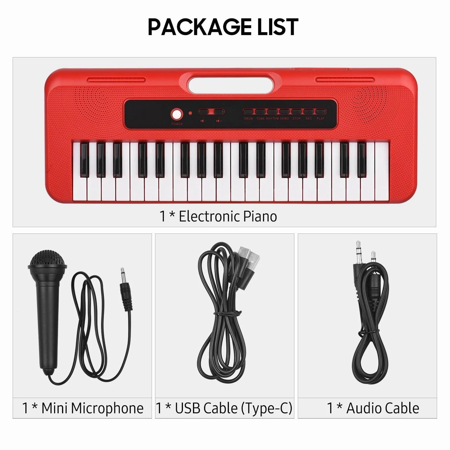 Pianoforte Elettronico A 37 Tasti Preimpostati 10 Demo Supporta La Registrazione Della Tastiera Musicale Portatile Per Cuffie Pianoforte Elettronico per Principianti