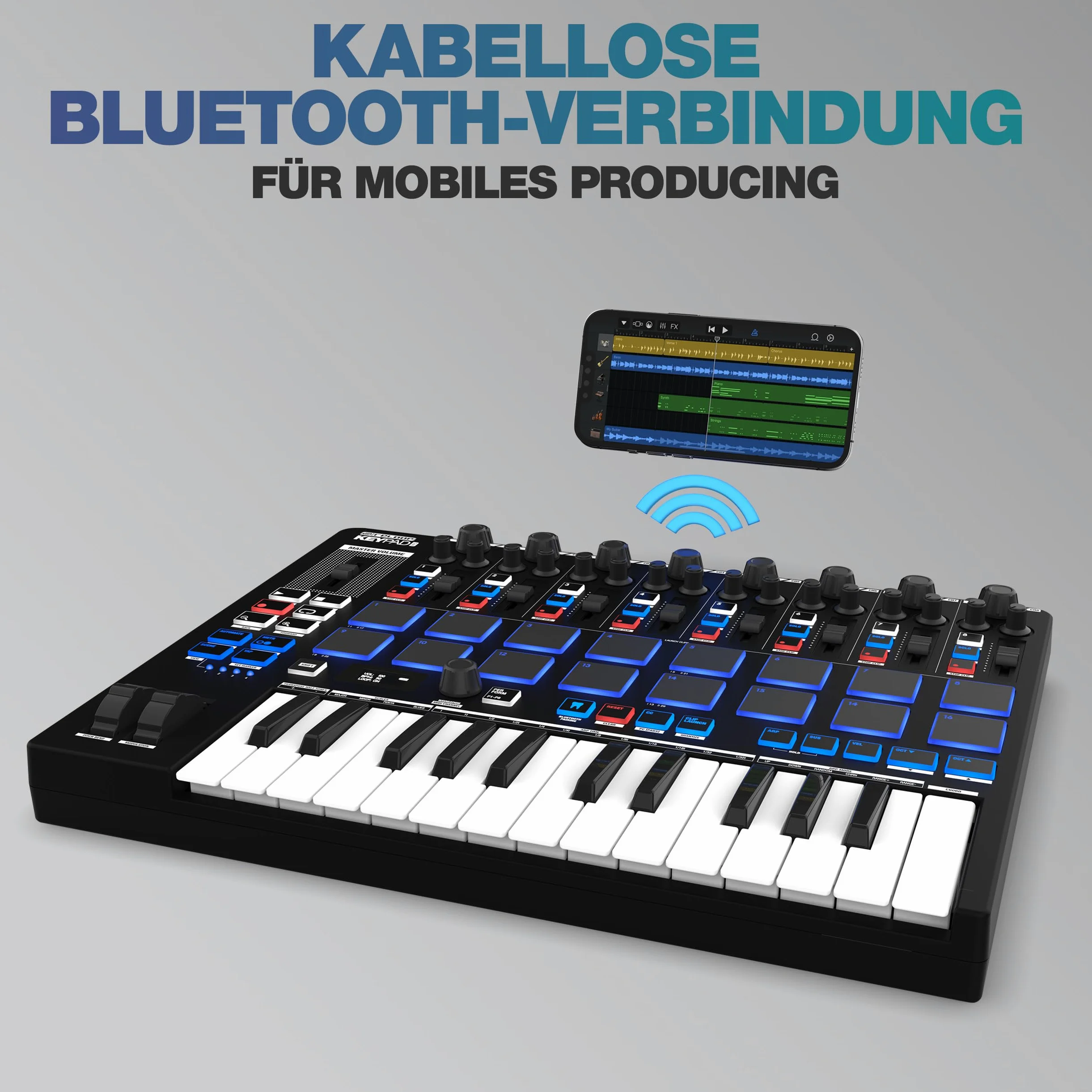 Reloop Keypad Pro - Workstation DAW compatta con MIDI wireless