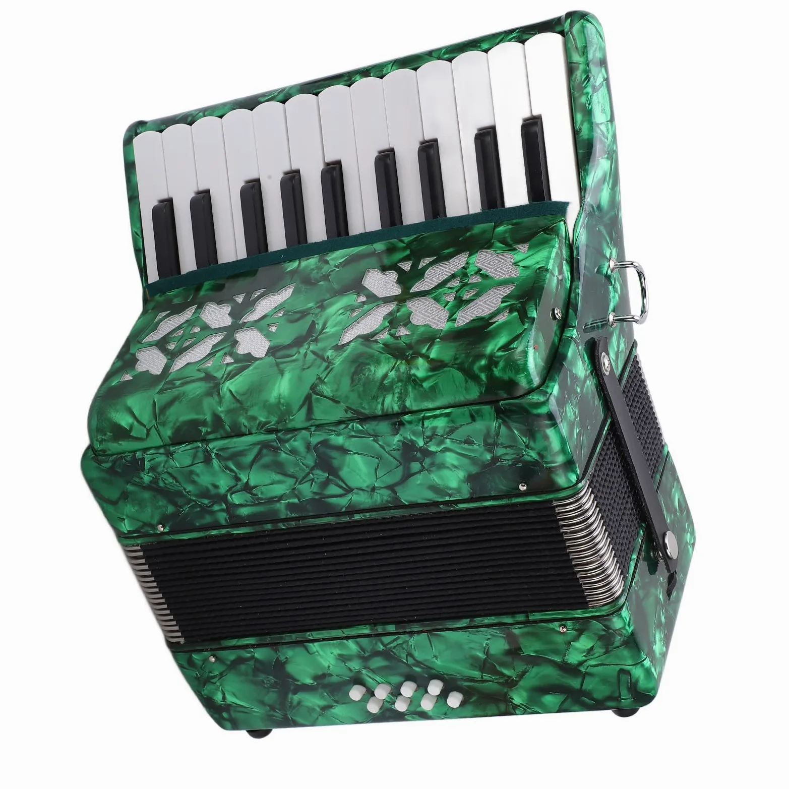 Fisarmonica a 22 Tasti e 8 Bassi, Fisarmonica a Mano per Principianti, Strumenti Musicali a Fisarmonica Professionali Dotati di Ance Premium e Cinghie Regolabili per Performance