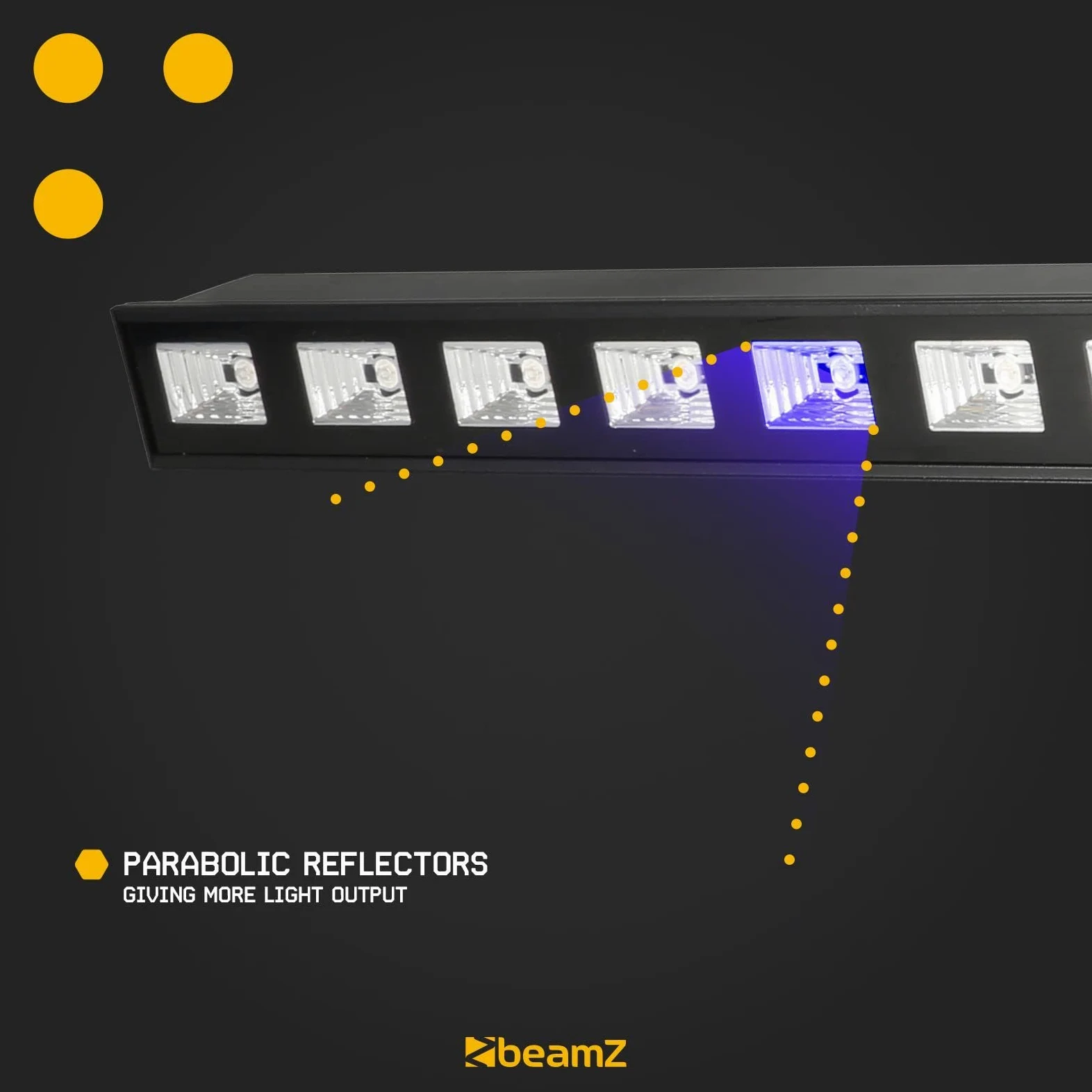 Beamz BUV183 - LED UV Bar, Luce UV 12 x 3W, Plug & Play, Consumo Energia 35W, Trasportabile, Utilizzo Multiuso
