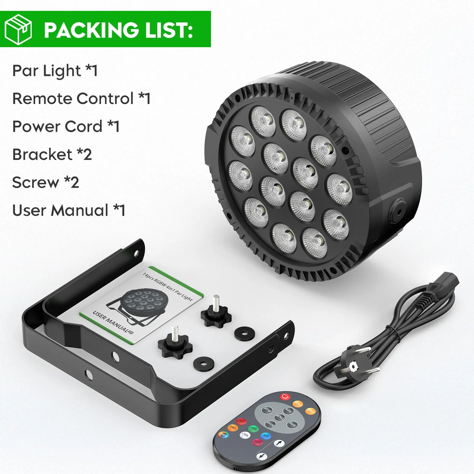 4 faretti LED Par con borsa, 14X6W LED per palcoscenico RGBW 4 in 1, DMX512 luci per feste con telecomando illuminazione per Stage DJ Party Show Bar Halloween Natale