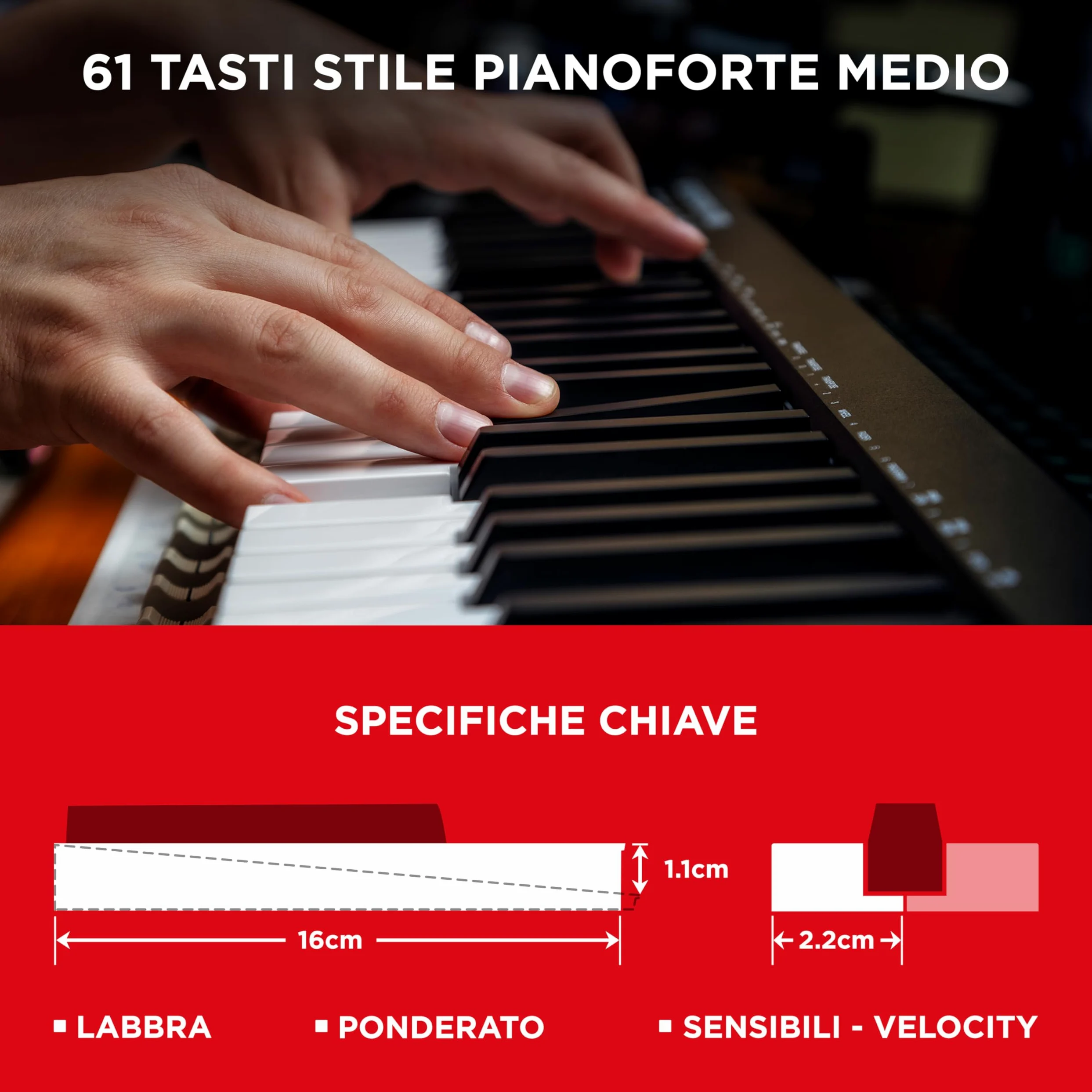 M-AUDIO Keystation 61 MK3 - Tastiera MIDI Controller USB a 61 Tasti, Controlli Assegnabili, Plug-and-Play (Mac/PC) + Pacchetto Software