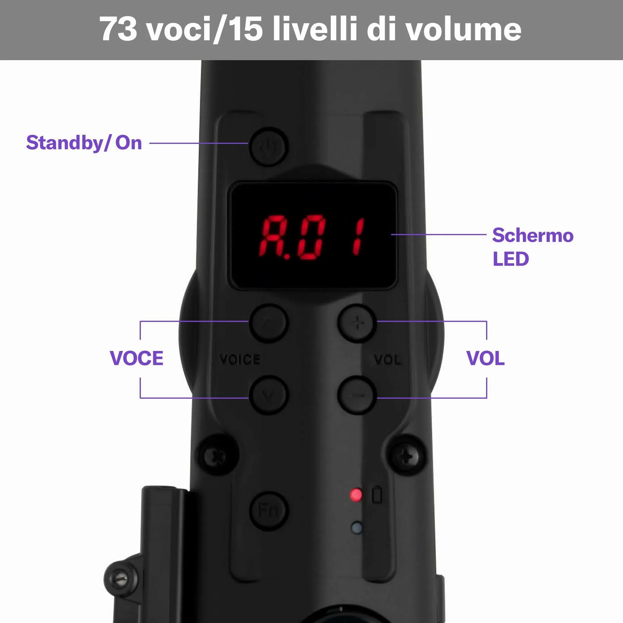 Yamaha YDS-120 Sax Digitale - 56 voci di Sax, Sensore di Respiro, Controllo Volume, USB, Jack Cuffie, Ideale per Esercitarsi Silenziosamente, Configurazione e Personalizzazione tramite App