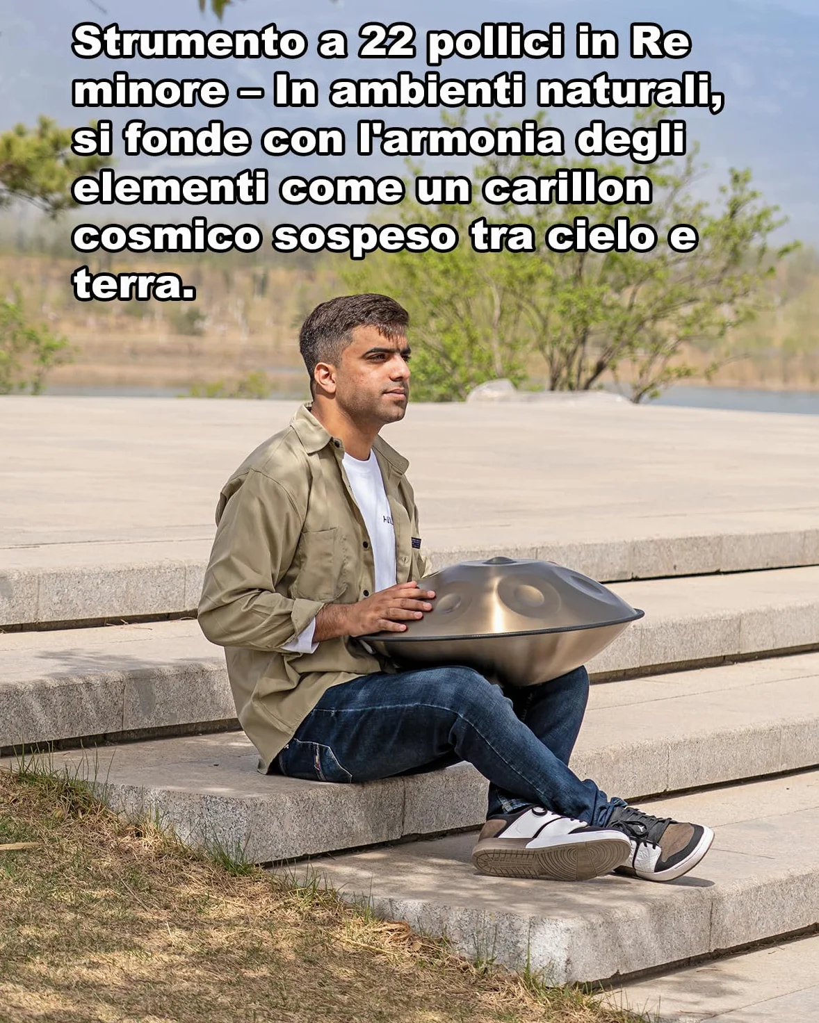 440 Hz Handpan Drum 10 Toni 22 Pollici Handpan Instrument Re Minore Handpan Music Percussione Armonica con Risonanza Confortevole Ideale per Principianti Sound Healing Meditazione