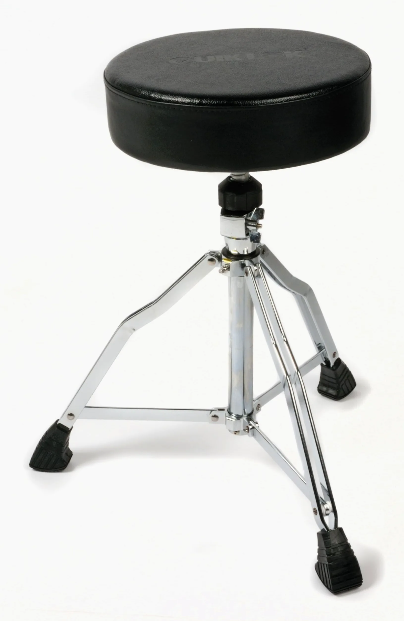 QUIK LOK - DB/5V SGABELLO SERIE DB PER BATTERISTA/TASTIERISTA Sgabello con Seduta Rotonda Imbottita 300 x 85mm, Hardware Cromato, Regolazione Altezza a Vite e Bracci Larghi, Seduta Colore Nero