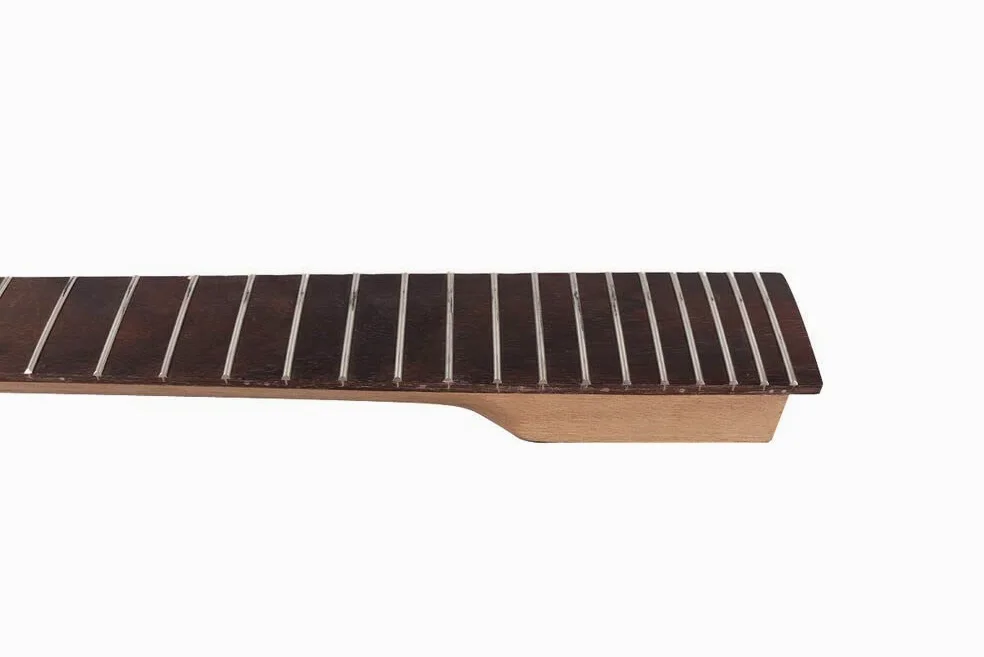 Manico baritono per chitarra Yinfente, 24 tasti, 68,6 cm, legno di mogano, manico, palissandro, tastiera da avvitare al tallone, manici per chitarra Firebird