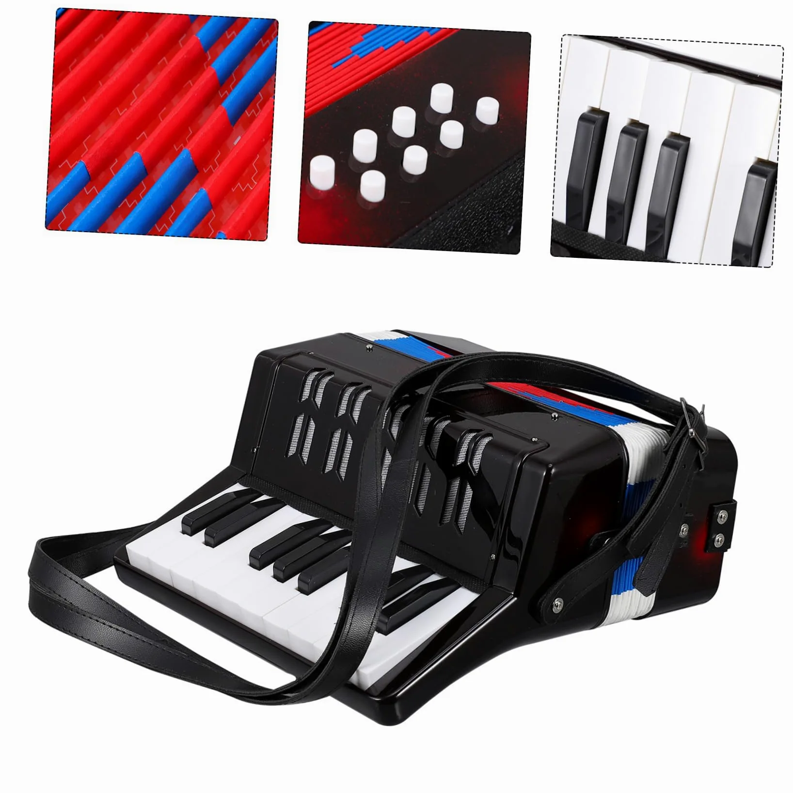 NOLITOY Strumento Musicale Organetto per Educativo Portatile Accordéon Leggero con Suono Chiaro per Sviluppo Cognitivo e Coordinazione Occhio Mano