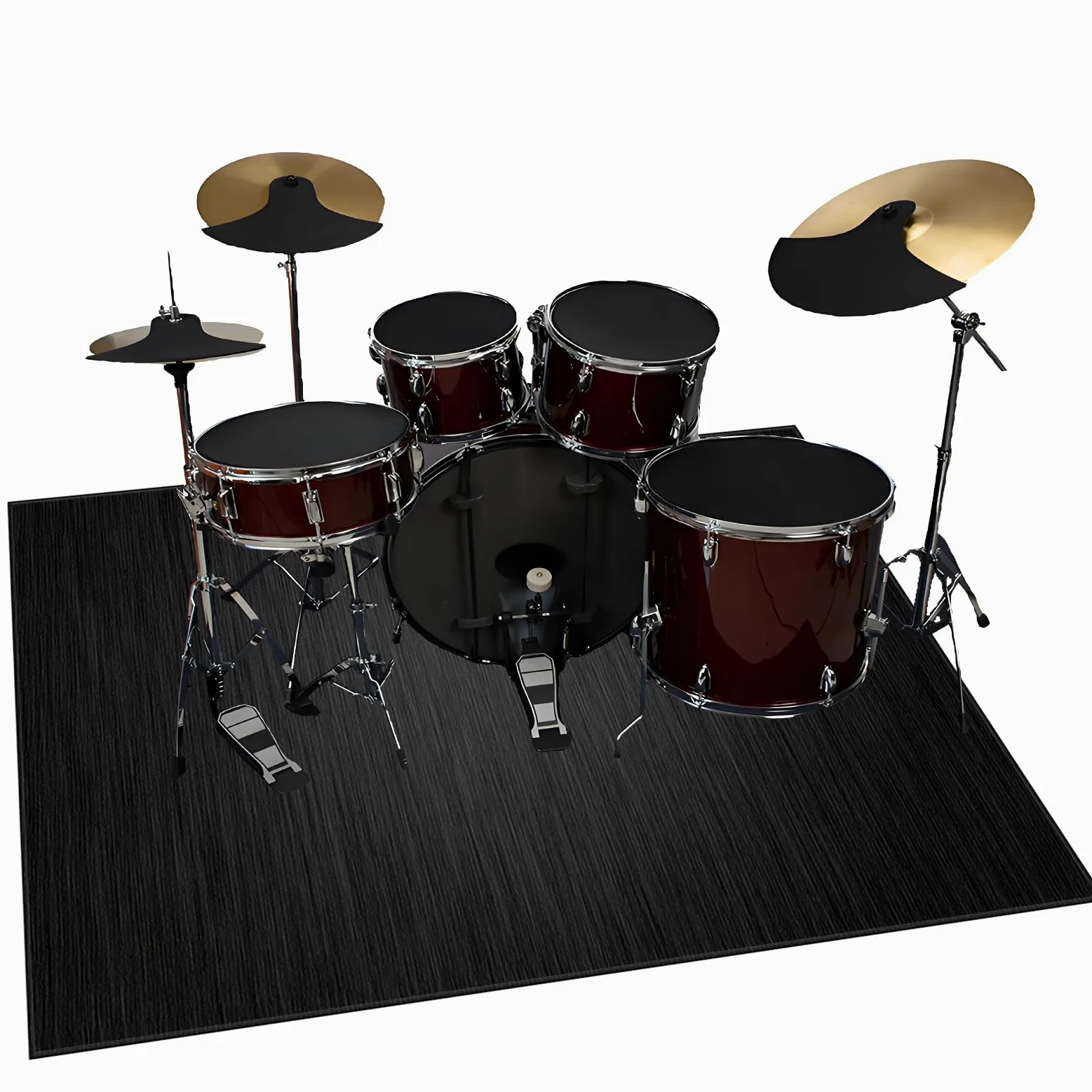 Tappeto Batteria Insonorizzato, Tappeti Antiscivolo Domestico, Tappetino per Batteria Elettronica, Drum Carpet per Rullante Grancassa Tamburo Jazz Batteria, Tappetini Strumenti Musicali 160 x 140 cm