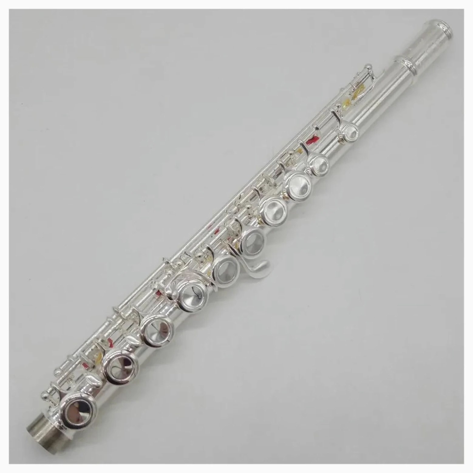 Flauti Placcati In Argento Strumento Per Studenti Flauti Con Testata Curva 16 Fori Chiusi Chiave E Con Custodia Flauto Traverso Kit
