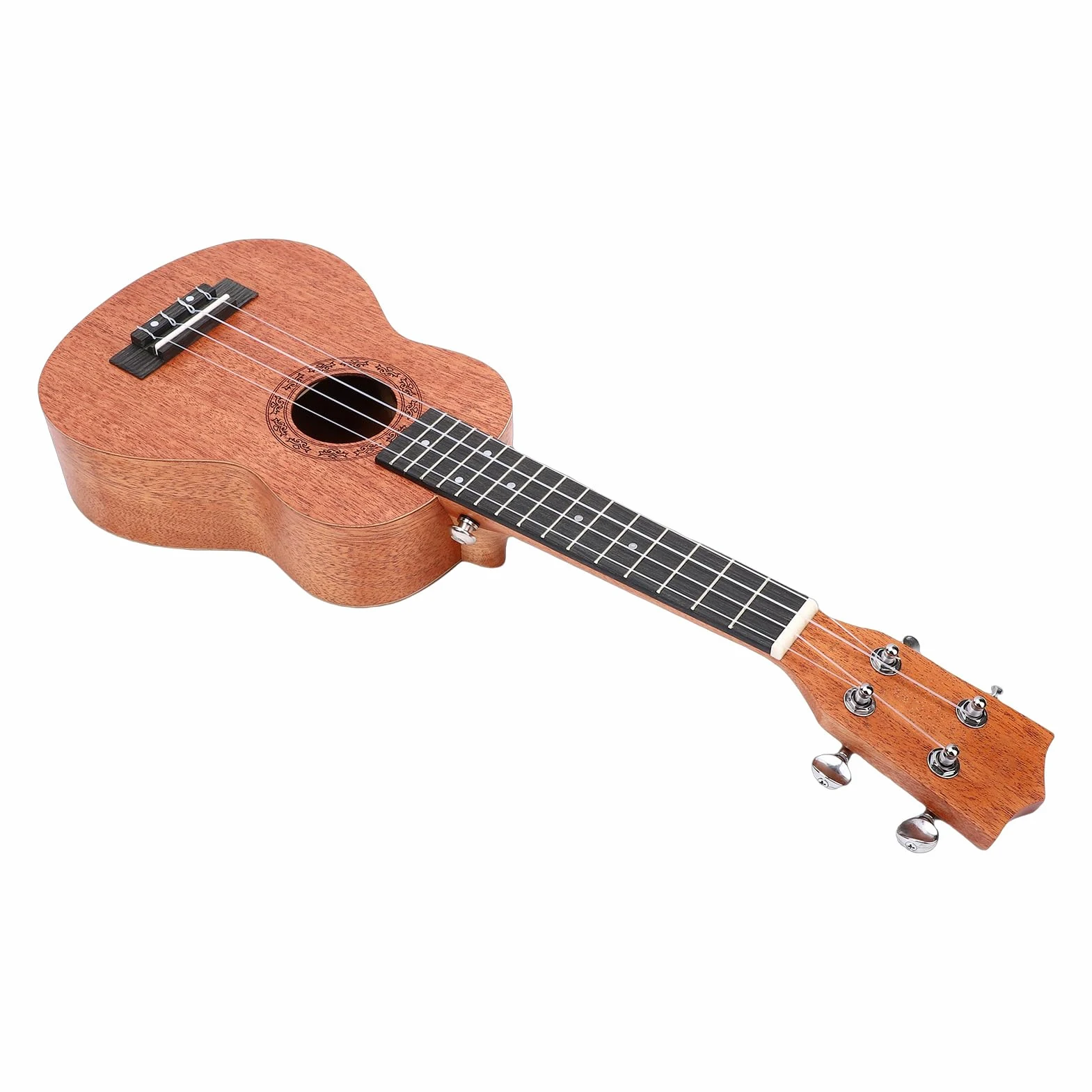 Jeffergarden Ukulele Acustico in Mogano da 21 Pollici, in Legno Massello, a 4 Corde, con Borsa Portatile, Accordatore, Cinghia, Capotasto e Plettri per Adulti, Bambini e Principianti