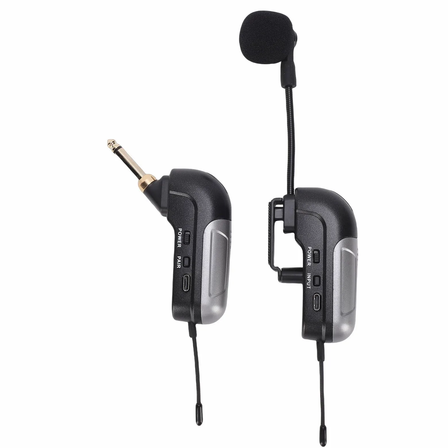 Bewinner Microfonico per Fisarmonica Wireless UHF con Durata della Batteria di 6 Ore, Audio HD, Portata di 30 M e Ricevitore per Spettacoli Sul Palco e Musica Dal