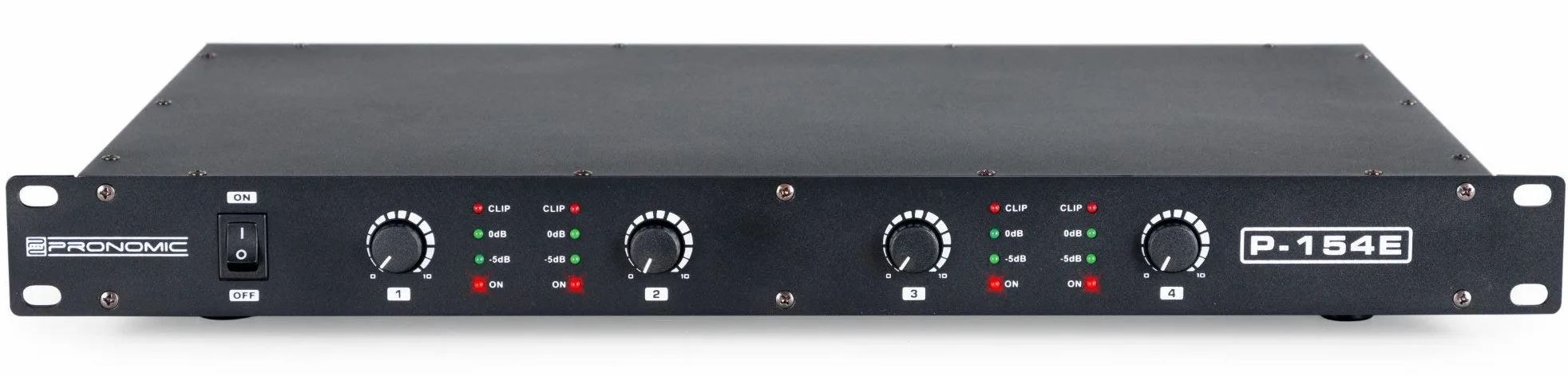 Pronomic P-154E MKII Finale - Finale 4 Canali - Potenza RMS/4 Ohm: 4x 150 Watt - Particolarmente adatto per uso monitor o studio/HiFi - 1HE - Nero