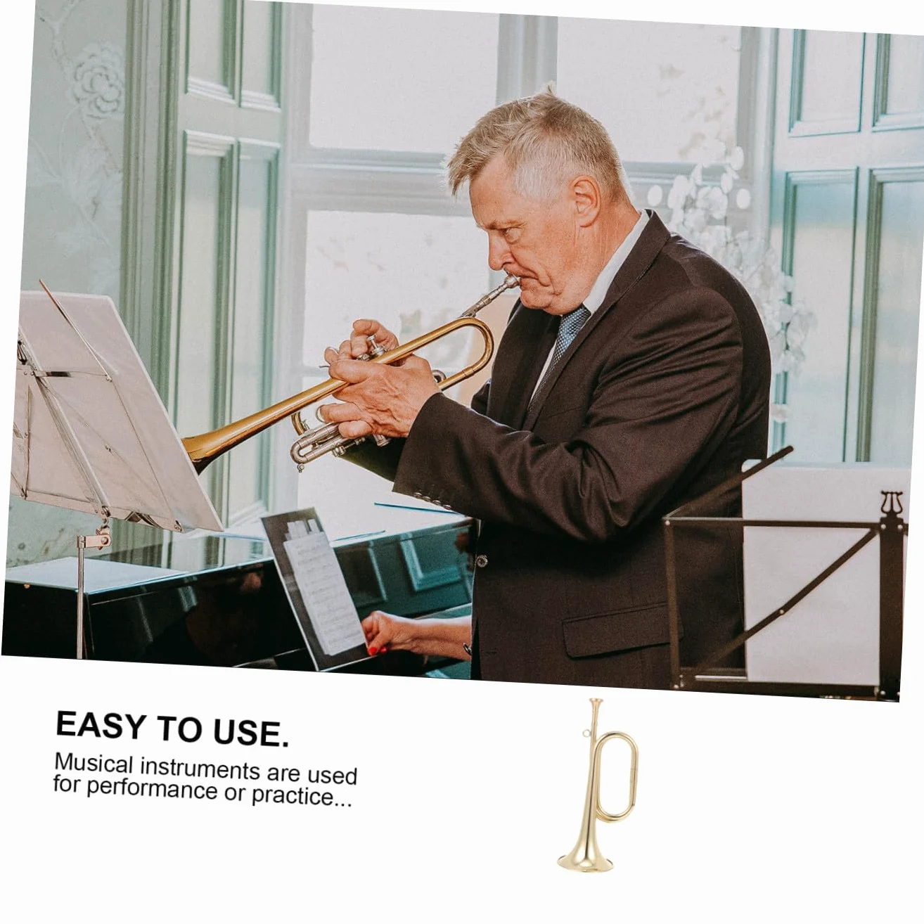 Strumento Musicale Color Oro per Scrivania e Housewarming Tromba in Ottone Design Creativo per Principianti