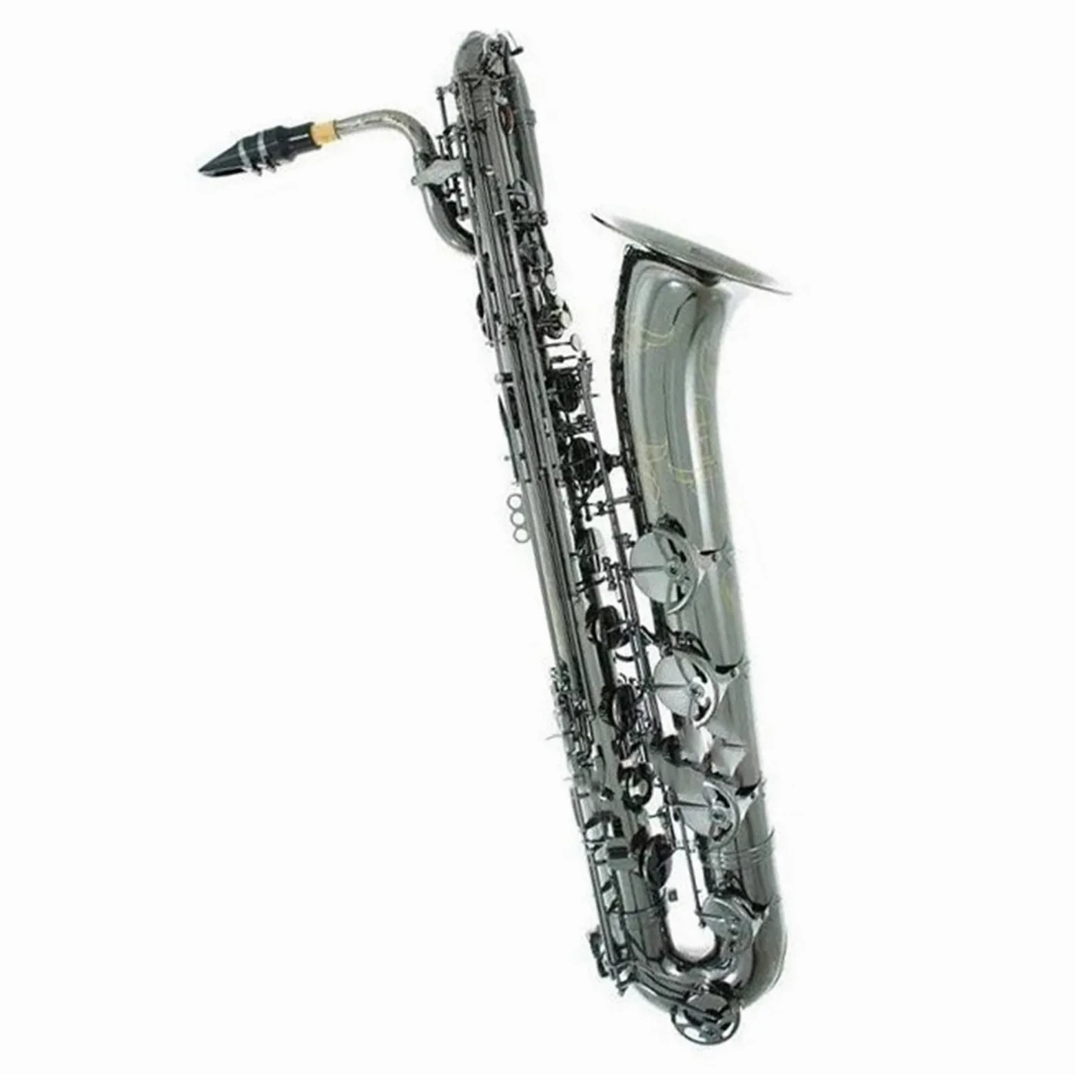 Student Sassofono Sax Professionale Per Sassofono Baritono In Ottone, Superficie Placcata In Nichel Nero, Con Custodia, Bocchino