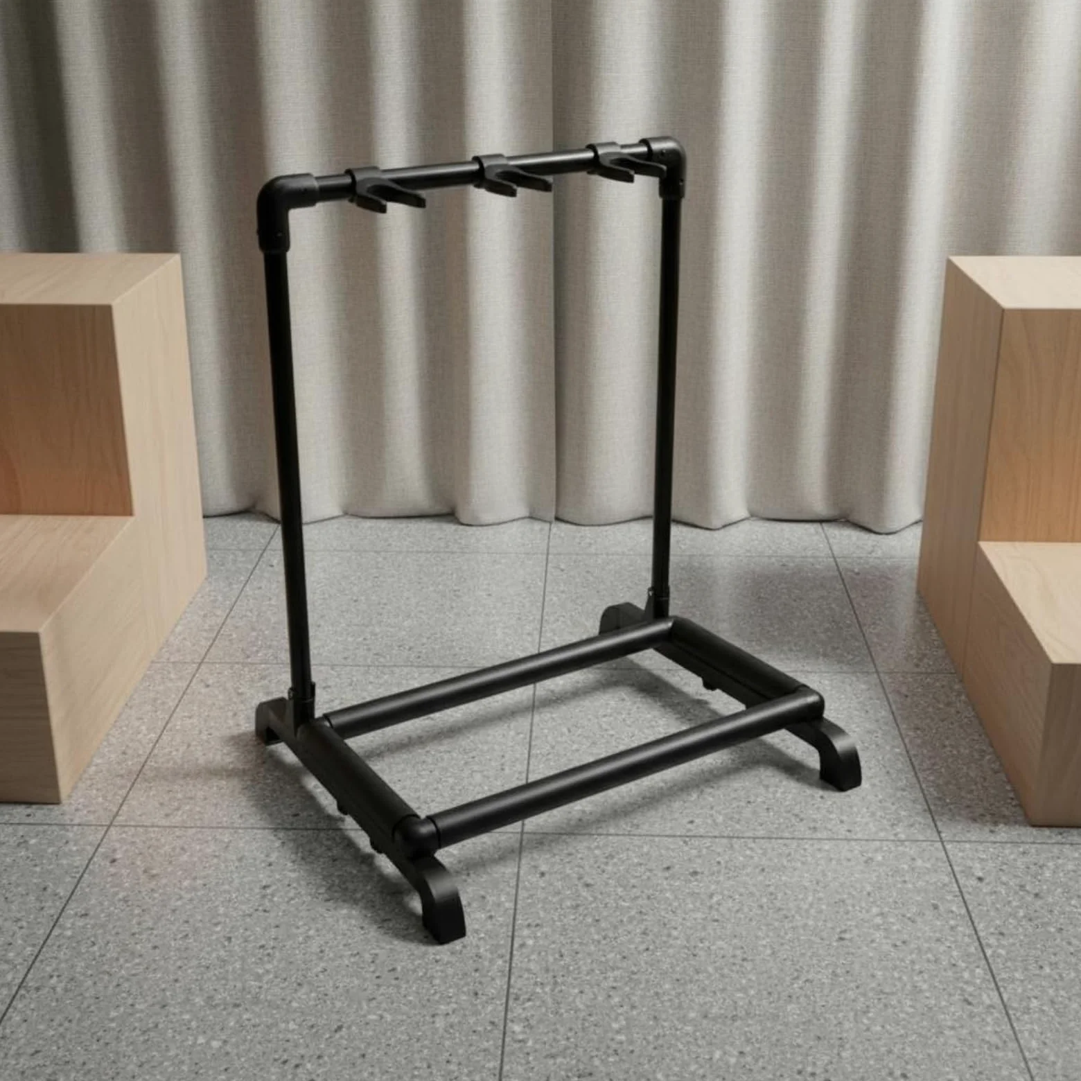 Musicale Pieghevole Supporto Strumenti Chitarra Basso Rastrelliera Portatile Richiudibile Base Robusta Contatti Protetti Materiale Metallo Plastica