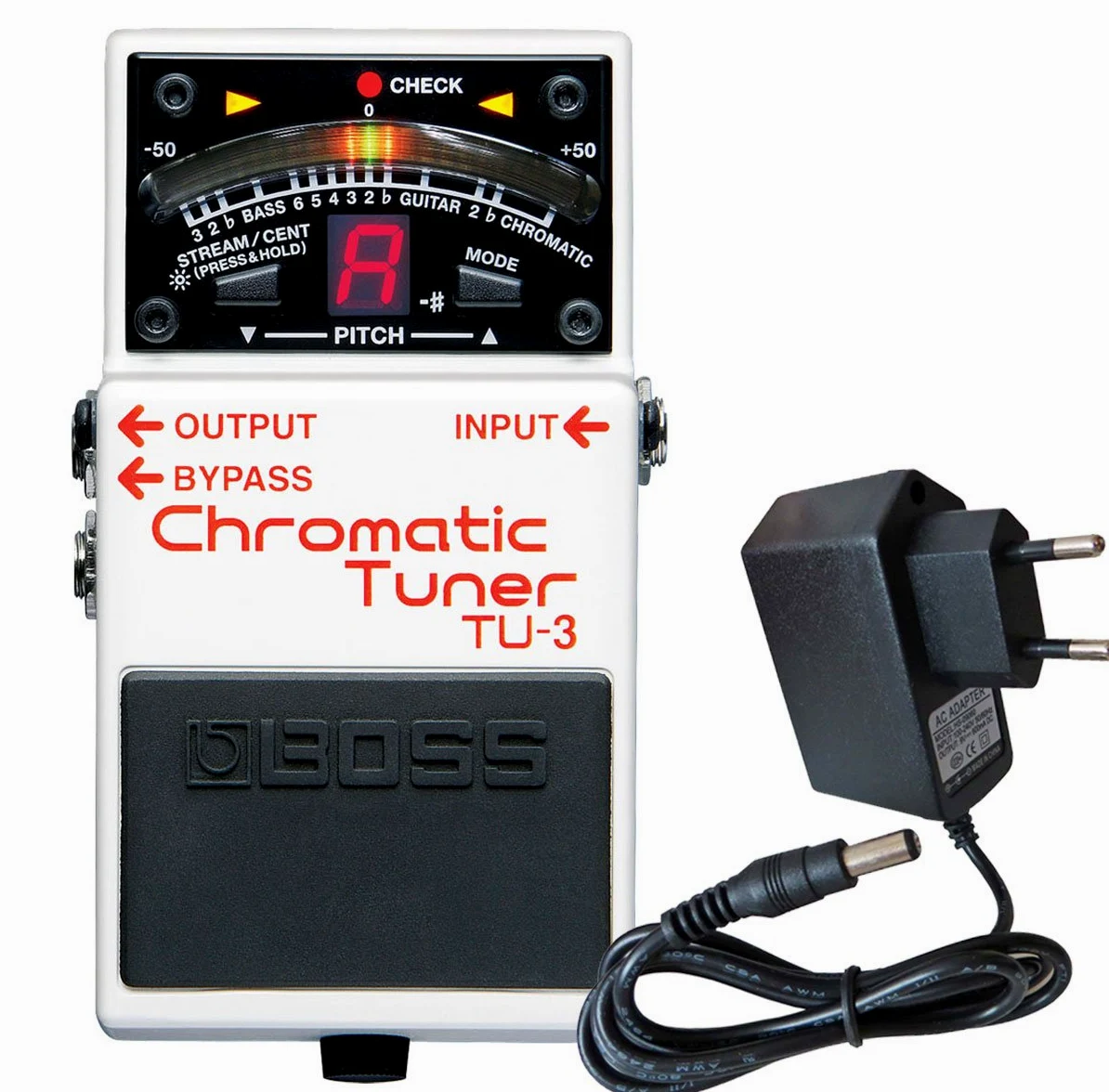 Boss TU-3, accordatore cromatico a pedale + alimentatore Keepdrum da 9 V