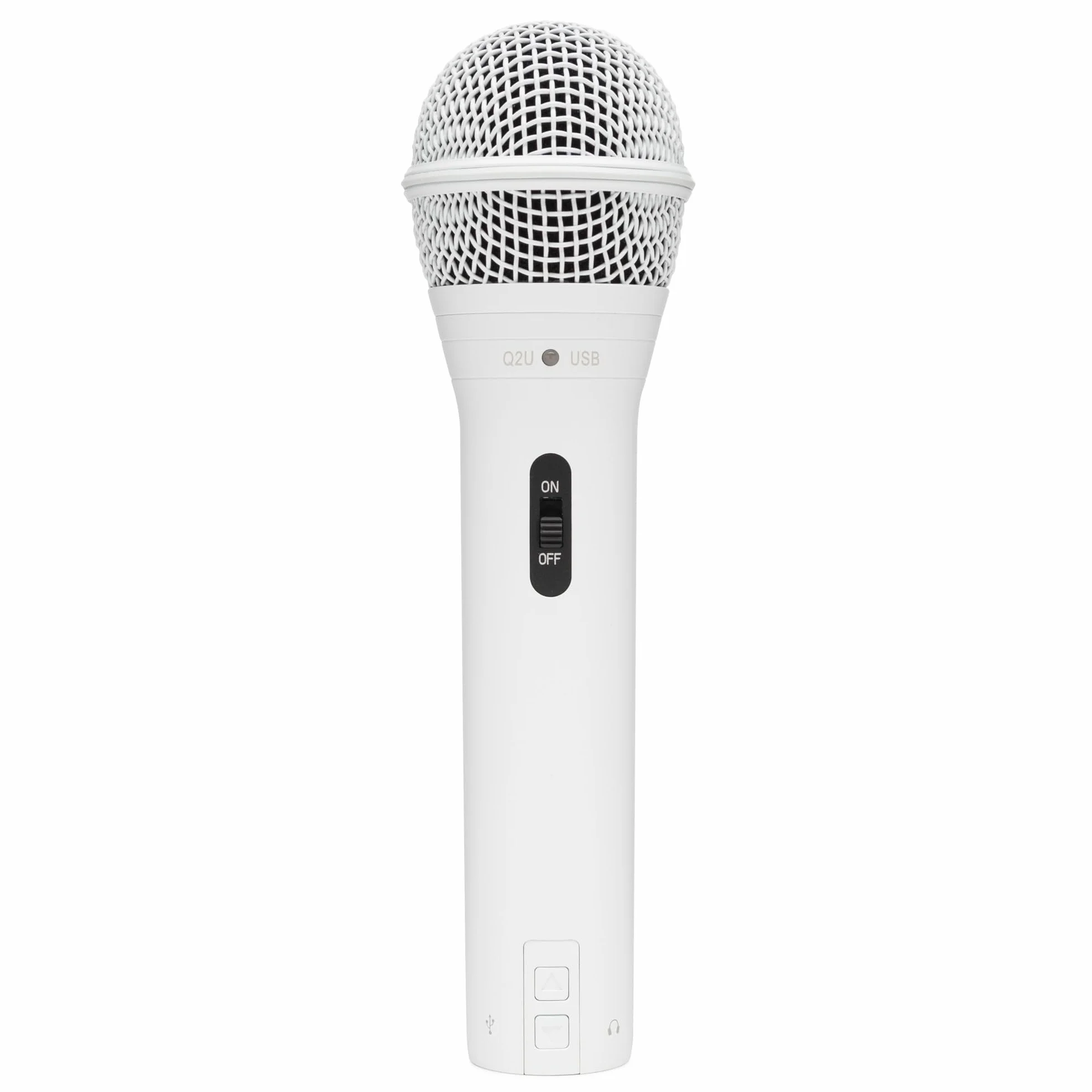 Samson Q2U - Microfono dinamico palmare USB e XLR con cardioide modello polare per podcasting e live streaming, colore: bianco
