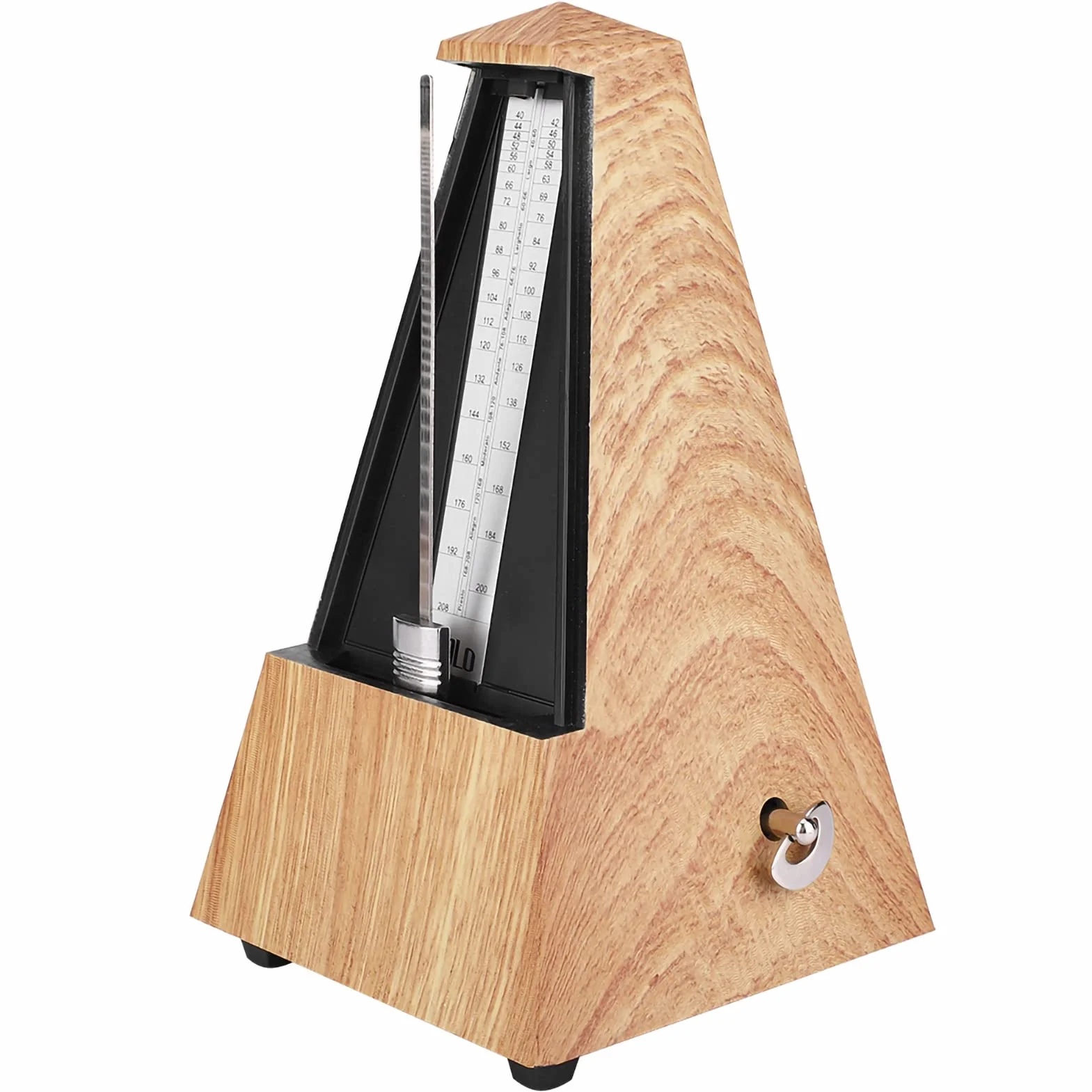 Metronomo Meccanico Regolabile in Legno Chiaro per Chitarra Pianoforte Batteria 2160 BPM 18 Minuti Accessori Strumenti Musicali Pratica Musica