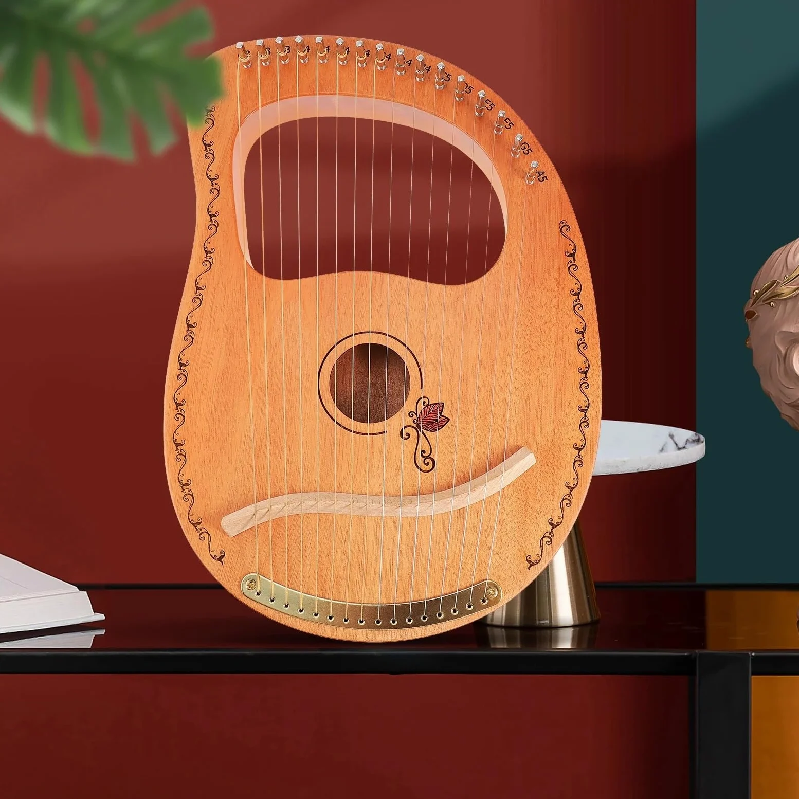 Strumento for Arpa Portatile Lap 16 Corde Lira Strumenti Musicali Accordatura in Legno 16 Corde per Adulti