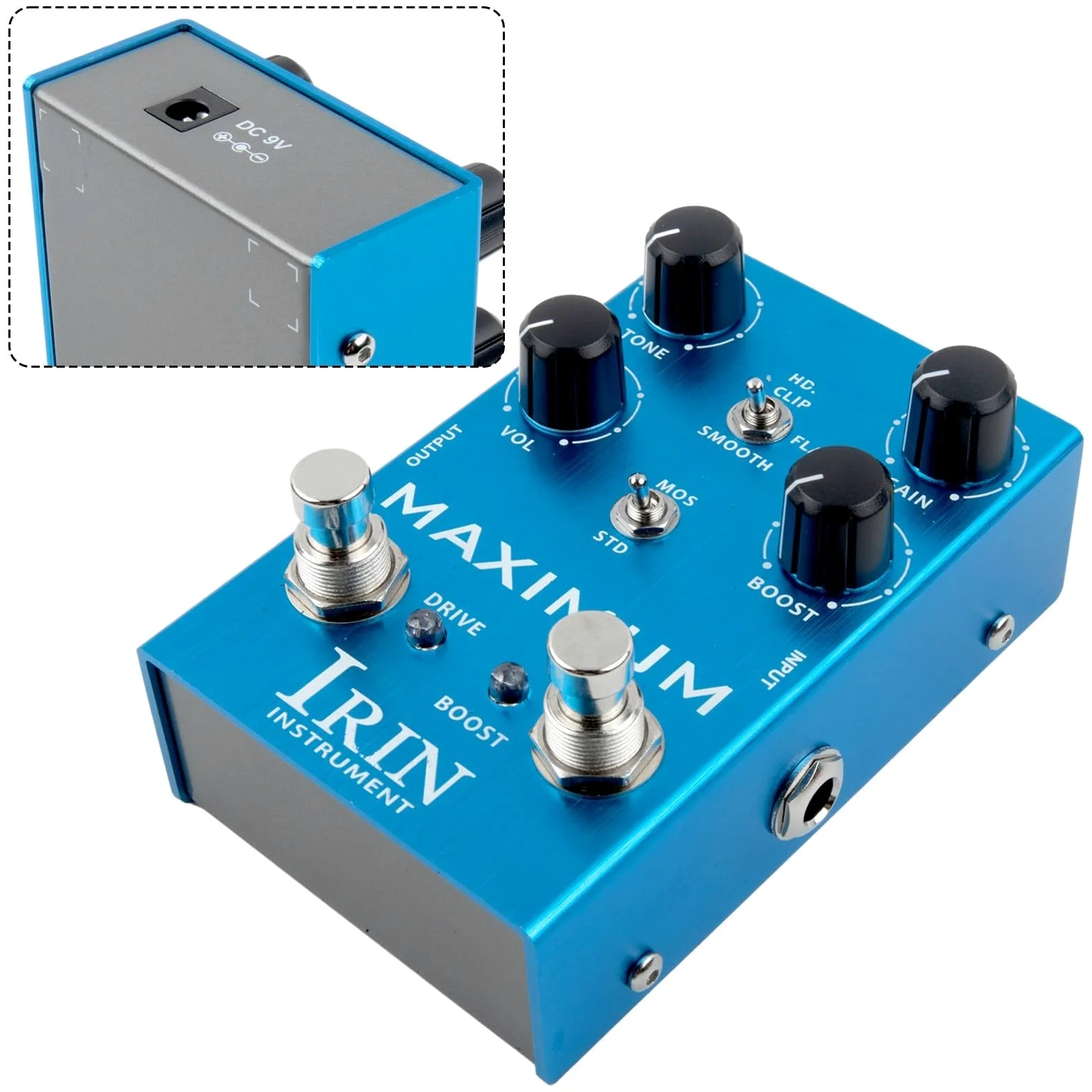 IRIN - Pedale per effetti per chitarra, overdrive distorsione a dieci segmenti, equalizzatore per effetti per chitarra elettrica e basso (B)