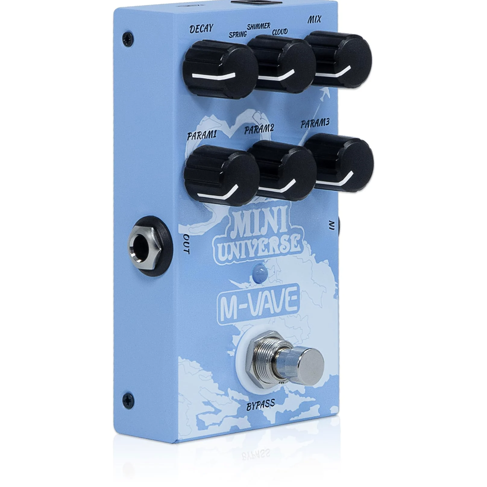 M-VAVE Pedale Chitarra Riverbero Innovazione Suono Unico 9 Effetti Riverbero Universo Pedali Pure Digital, M008_PD38_UNIVERSE_BLUE
