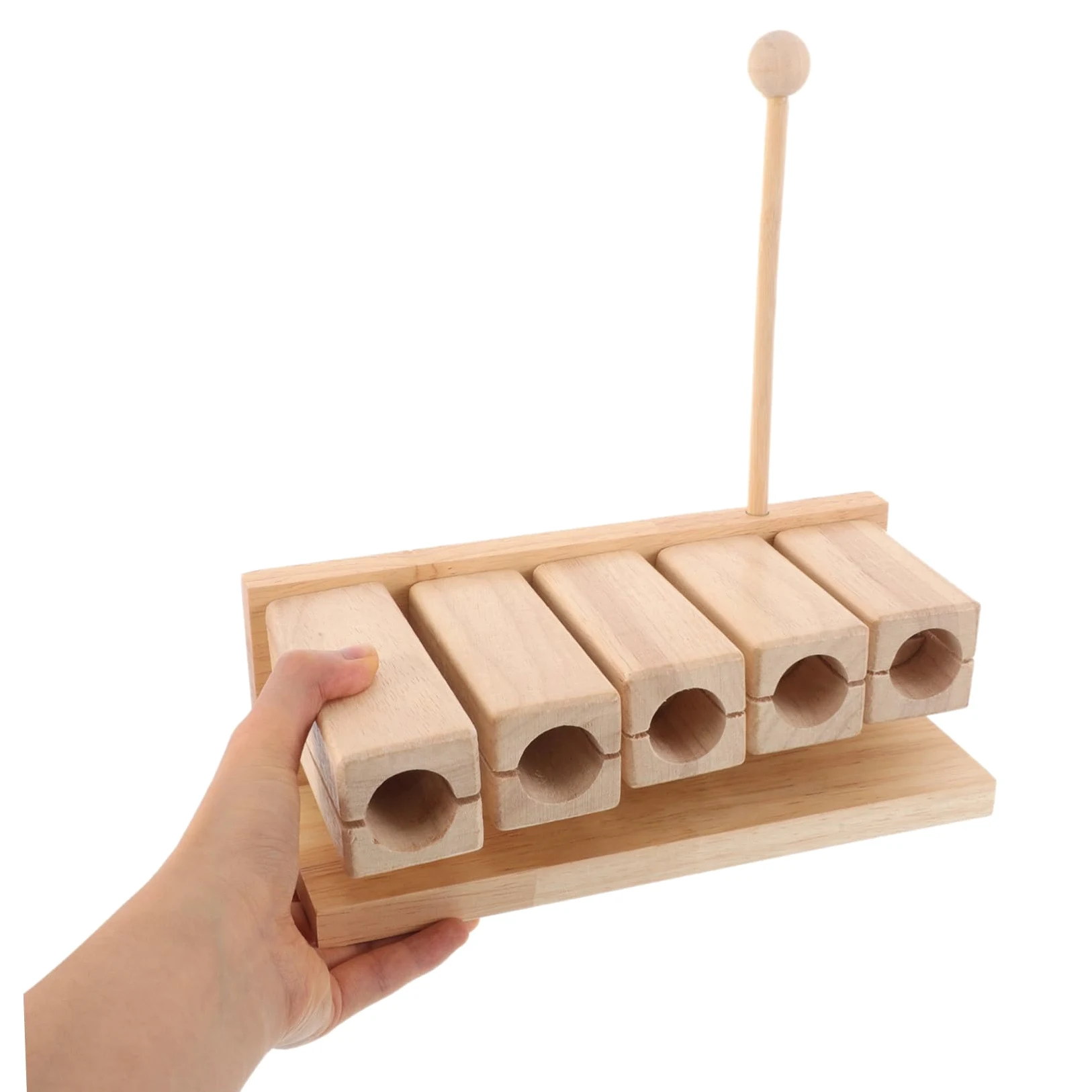 Yardwe Strumento Orff in Legno a Cinque Toni con Mazza, Strumento di Percussione Educativo per Ragazzo Ragazza in Età Prescolare, Suono Naturale e Risonante per Apprendimento Interattivo