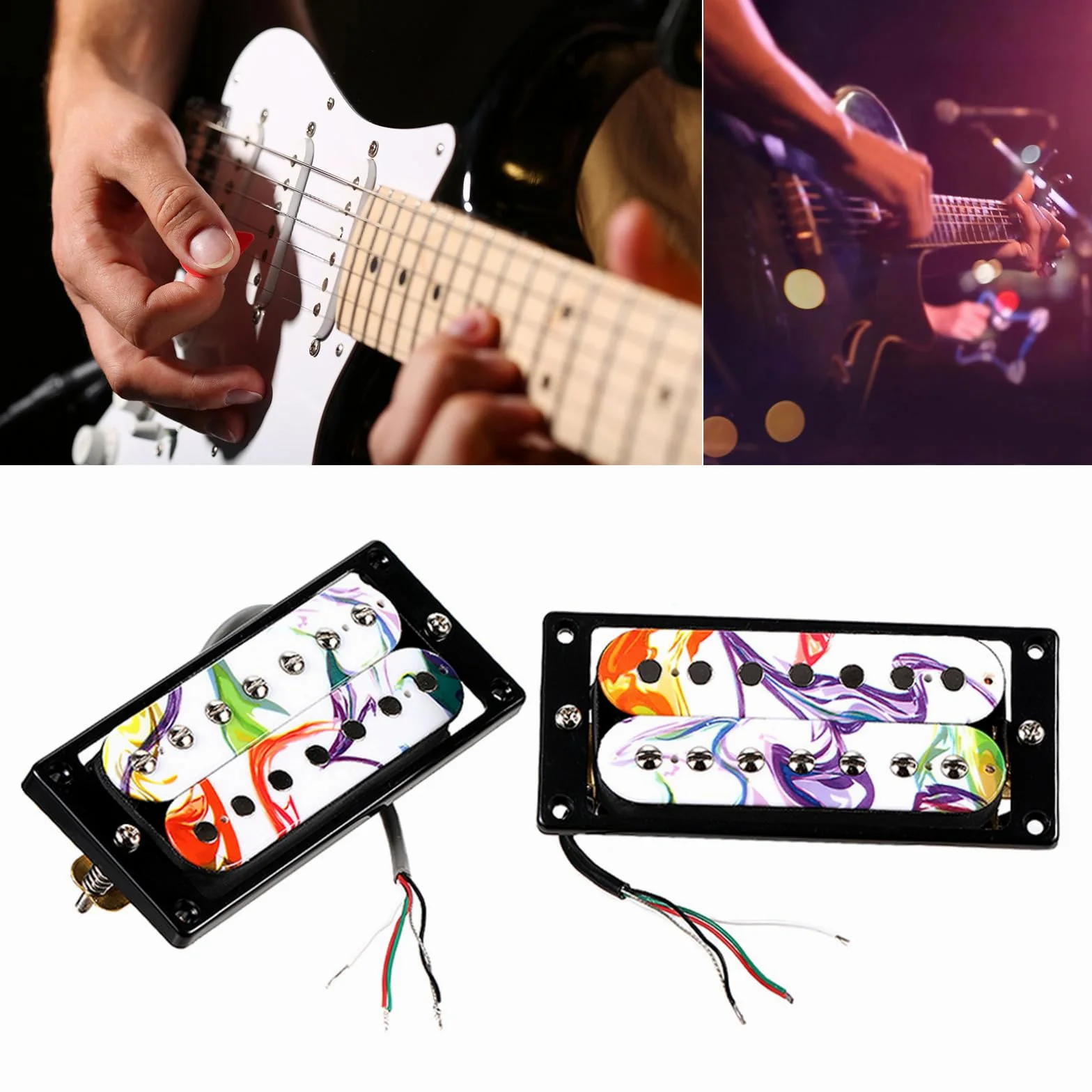 Confezione di pickup di ricambio per chitarra elettrica a 7 corde, per chitarre elettriche con collo e ponte in cera, pickup per chitarra in vaso