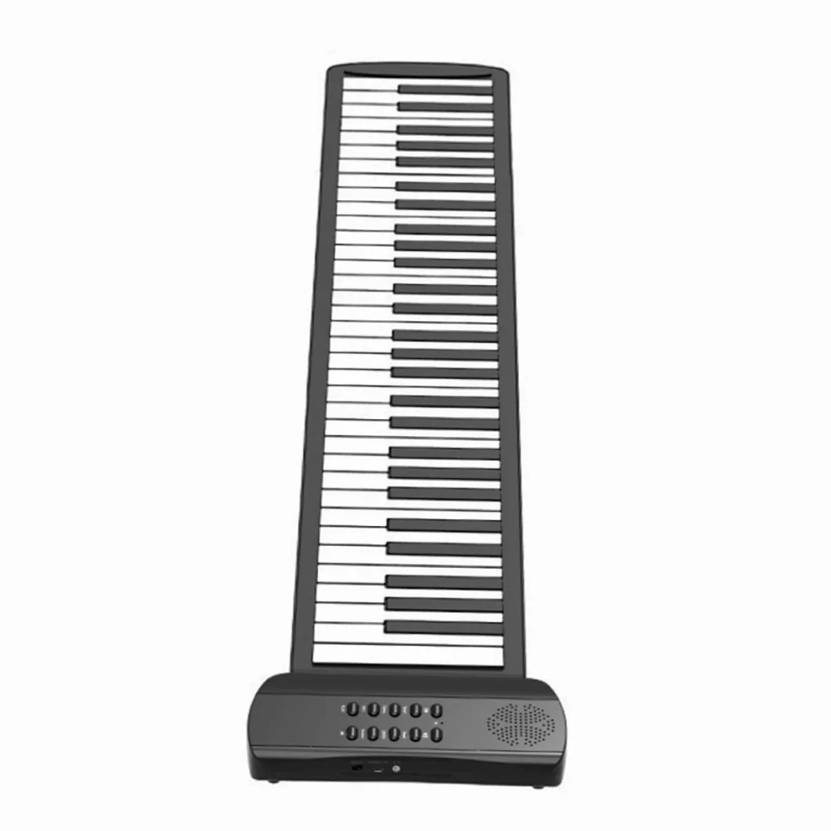 Pianoforte Elettronico Arrotolabile Pieghevole 61 Tasti in Silicone | Nero e Bianco, Portatile e Facile da Riporre, Sensazione Comoda al Tatto