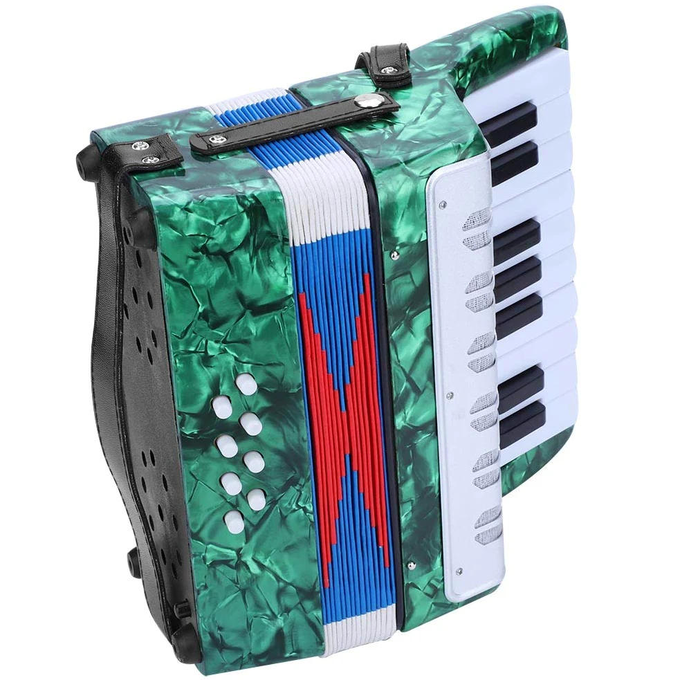 Vendite Pazze Fisarmonica a pianoforte per strumenti musicali a fisarmonica a pianoforte a 8 bassi per principianti per studenti(verde)