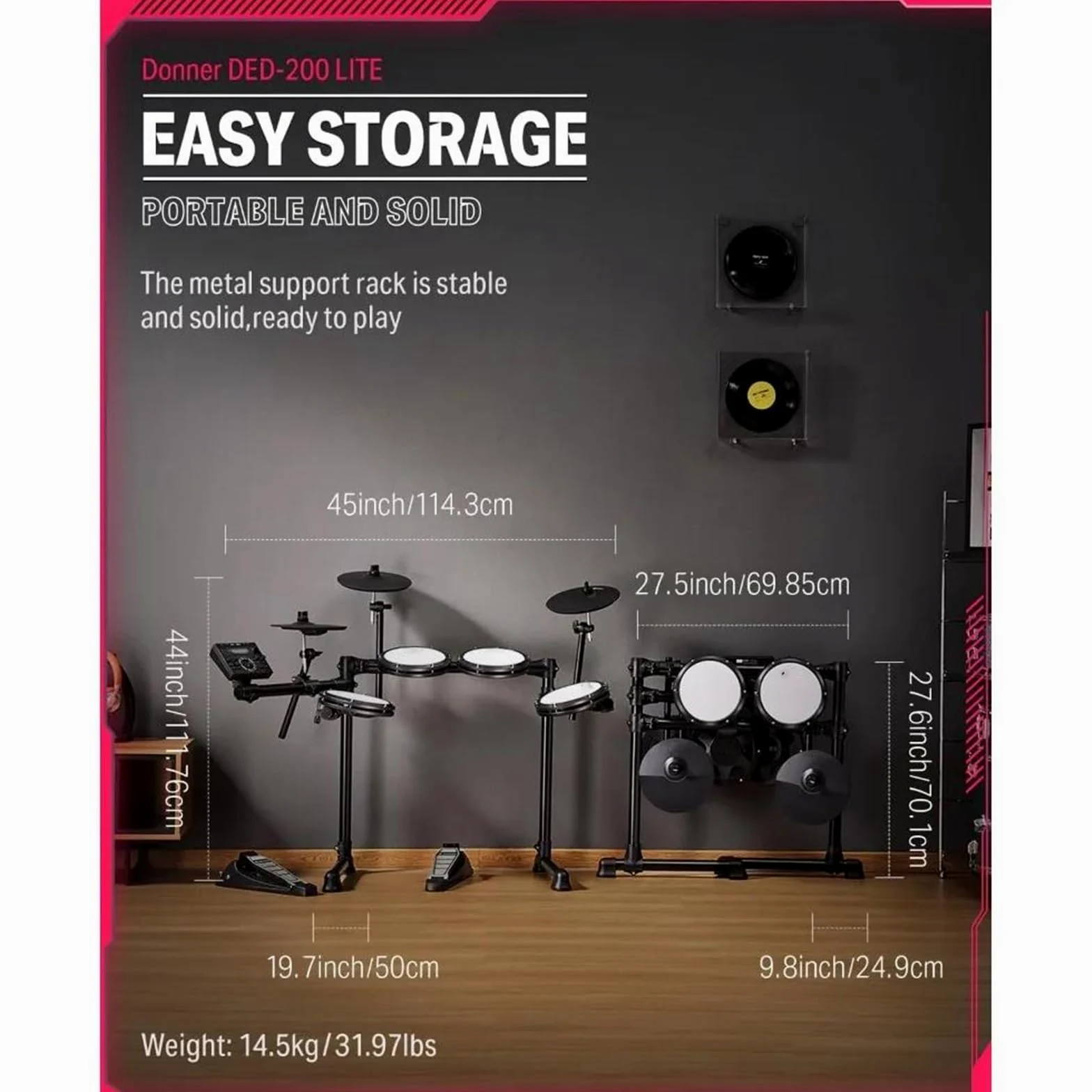 Batteria elettrica Kit batteria elettronica per principianti con oltre 450 suoni USB MIDI Mesh Pad silenziosi Cuffie trono Principianti batteria elettronica