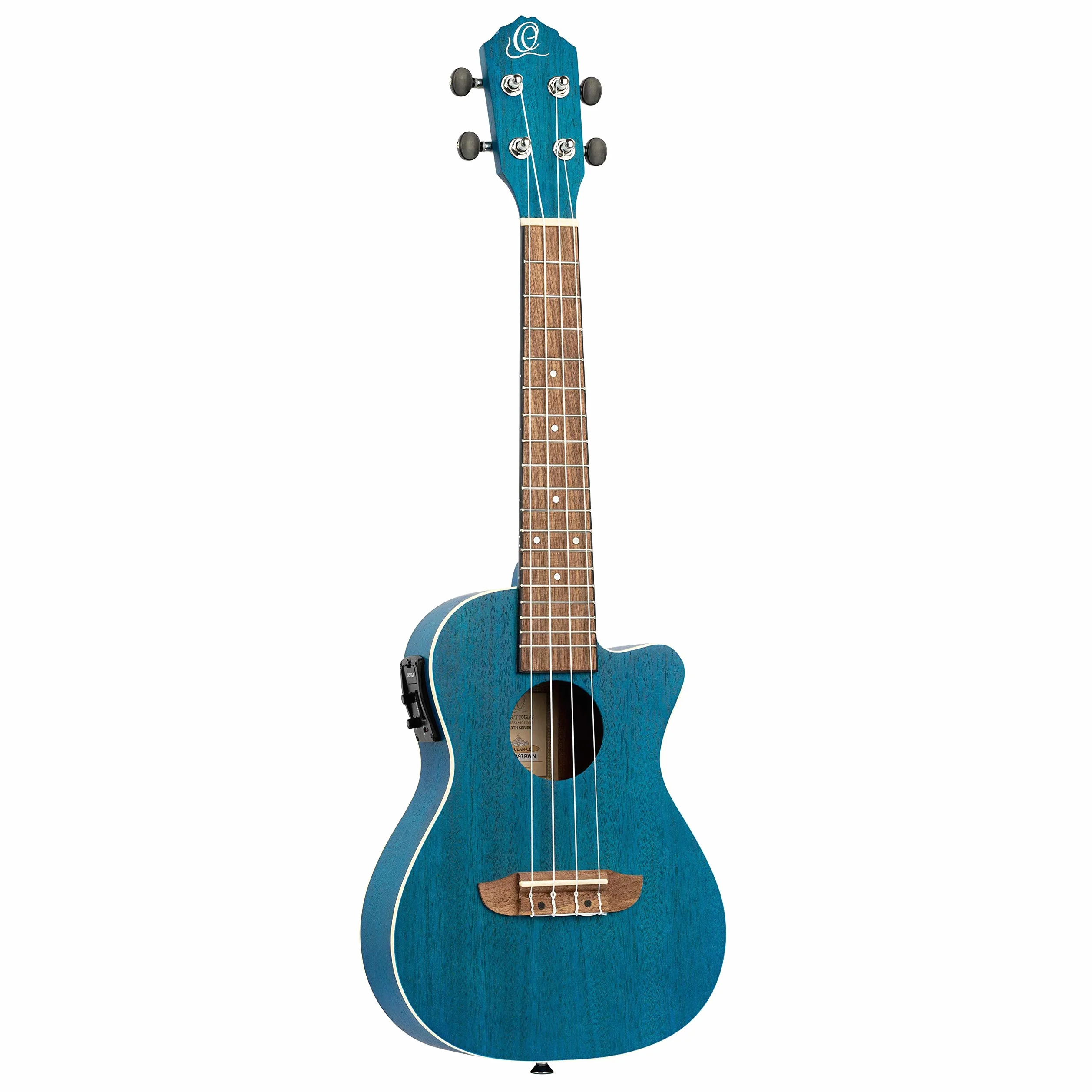 Ortega Guitars Ukulele Concerto Elettro-Acustico – Earth Series – con Cutaway – Okoume, Dark Blue (RUOCEAN-CE)
