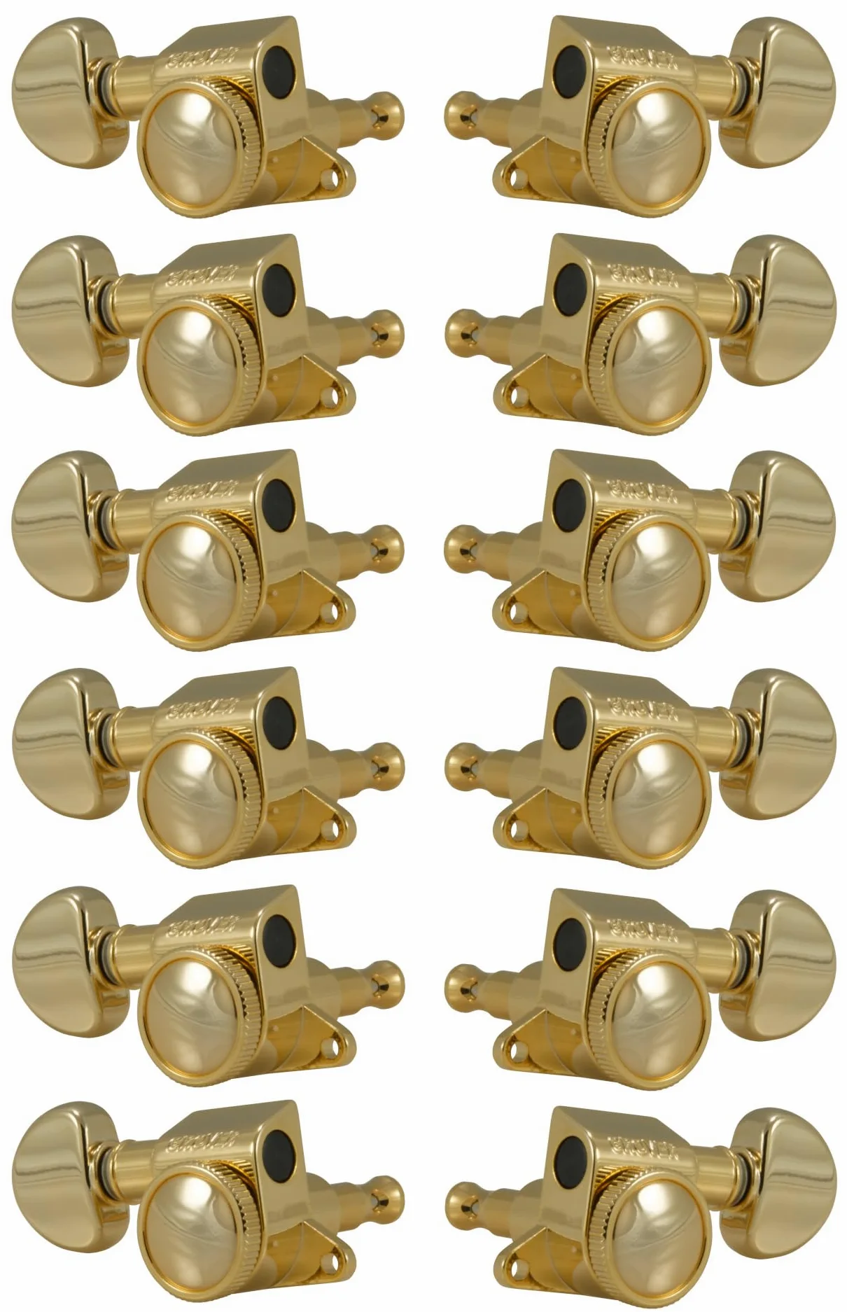 Grover 505G12 - Mini Rotomatics Rotomatics - Teste per chitarra a 12 corde, 6 + 6, oro