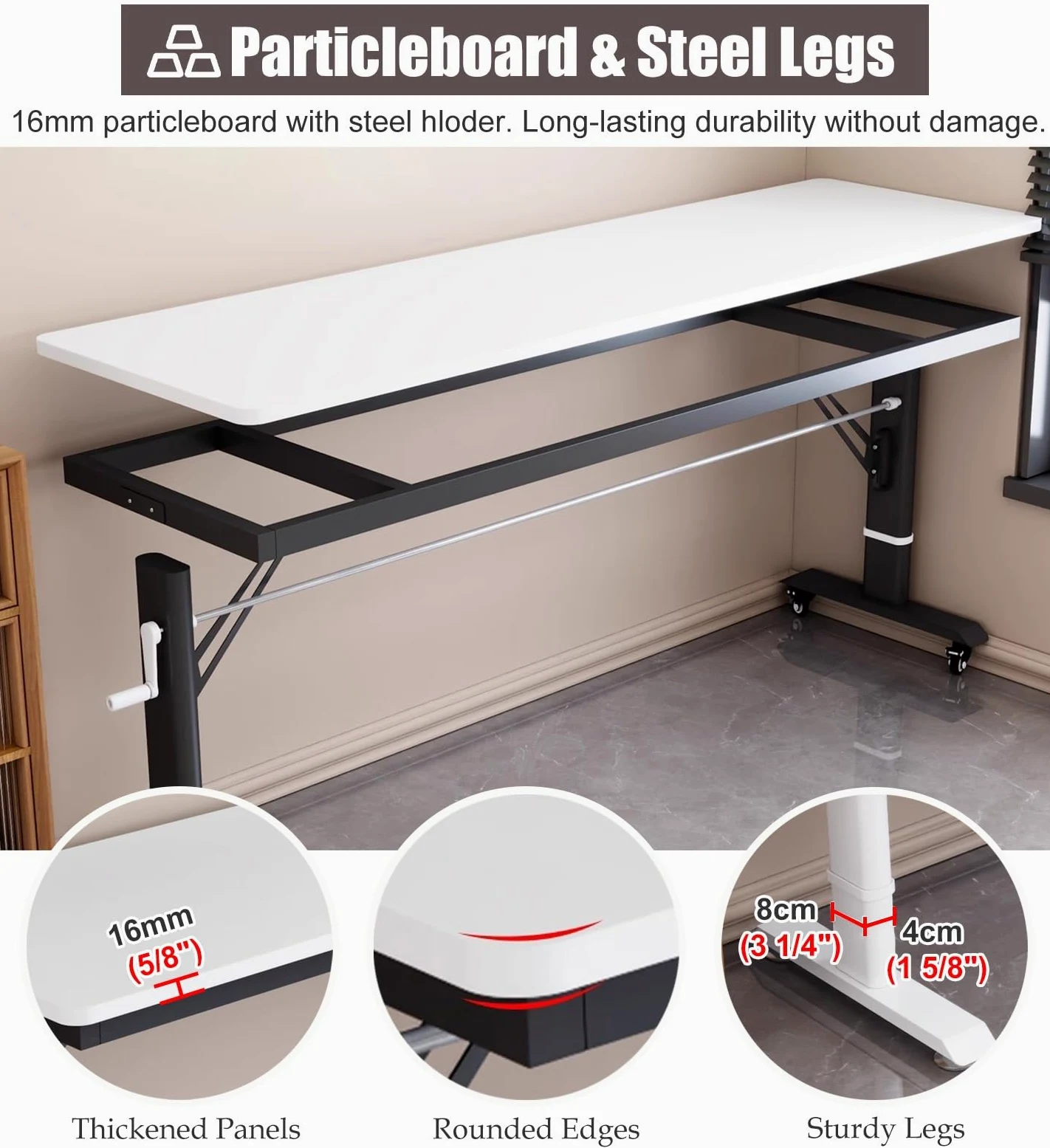 Supporto per tastiera per pianoforte bianco regolabile in altezza, mobile moderno scaffale per pianoforte con ruote, rialzo per tastiera elettronica per studio domestico, kit universale da scrivania