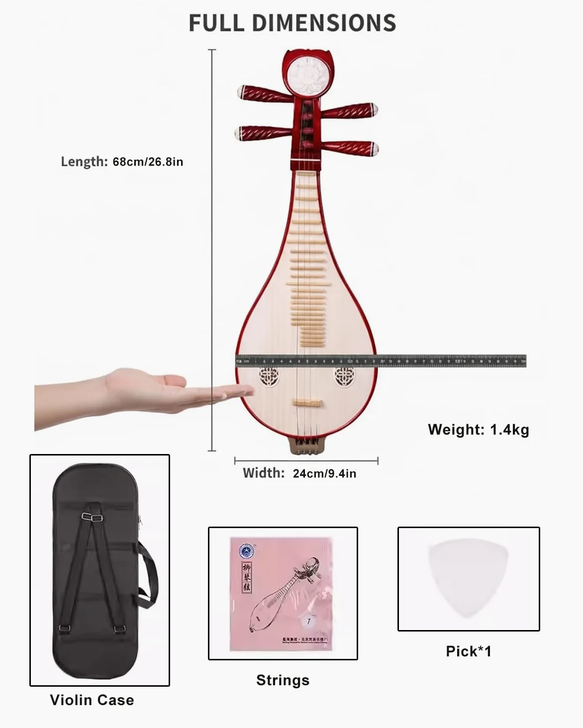 Chitarra a quattro corde fatta a mano per principianti e professionisti, include supporto per esercitarsi e performance sul palco