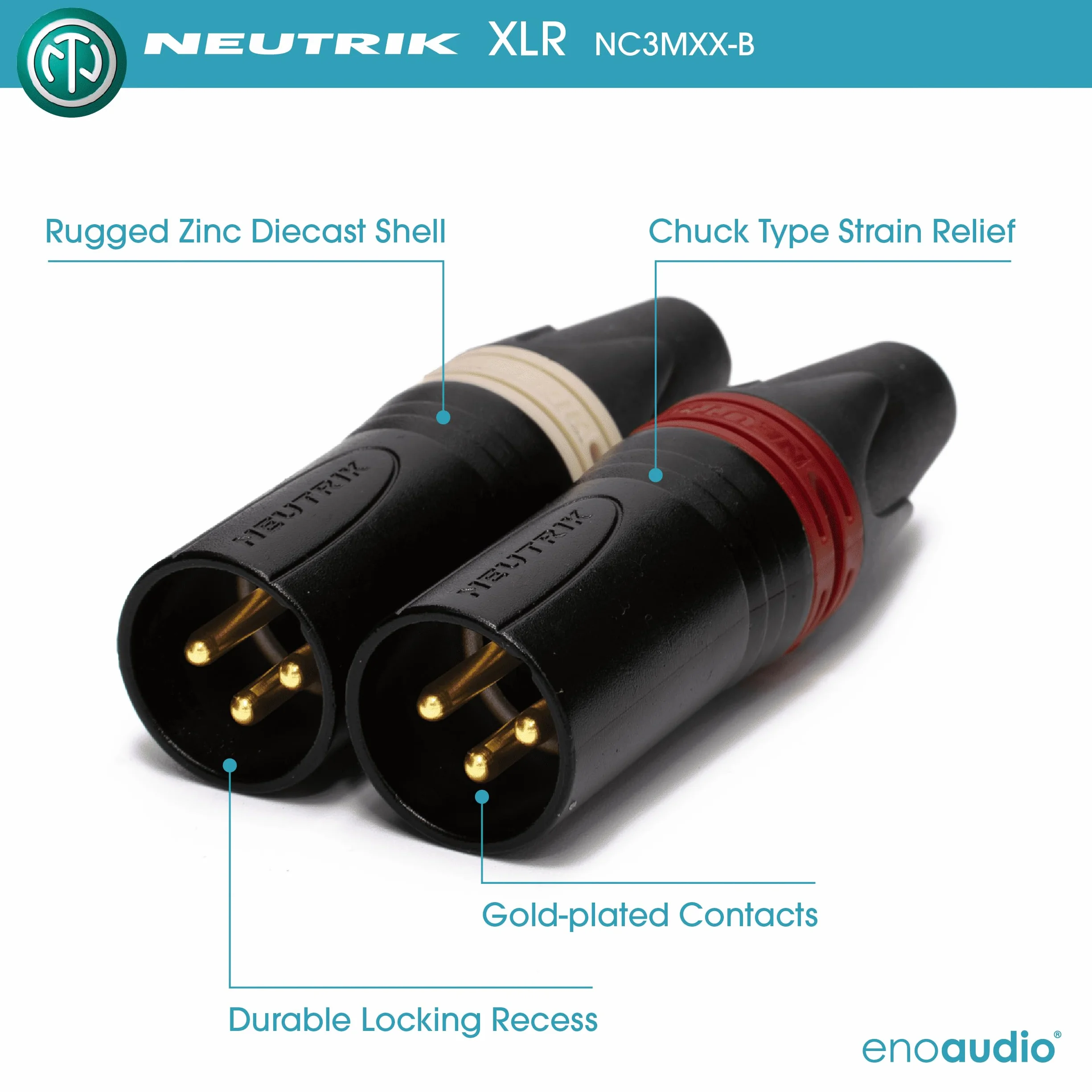 enoaudio Mogami 2534 Quad Cavo Coppia (L,R) professionale bilanciato | Neutrik Gold 6,3mm TRS – XLR maschio | HiFi - 7,0 m