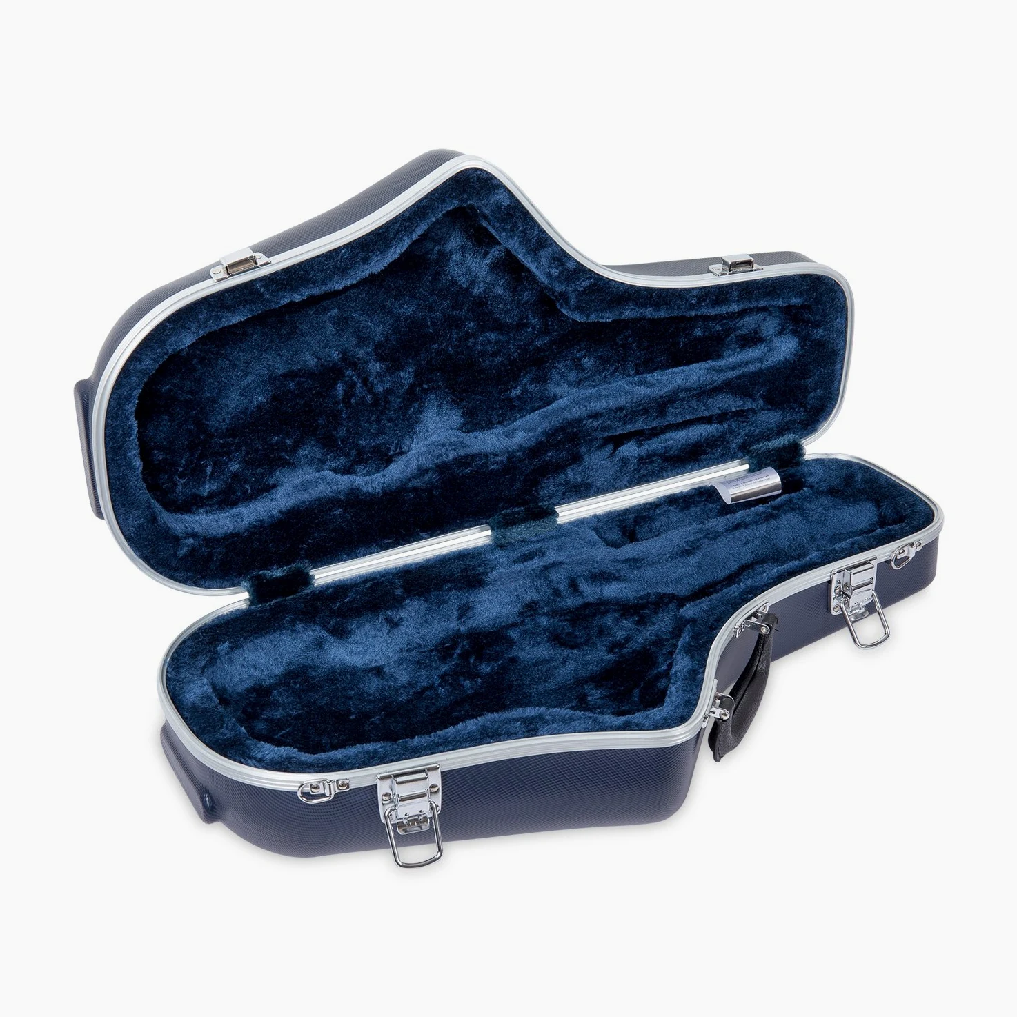 Crossrock Custodia Contour in ABS per Sassofono Contralto | Finitura Blu con Motivo a Diamante, Interno in Velluto Blu Scuro, Tasca Accessori, Chiusura di Sicurezza – Guscio Rigido
