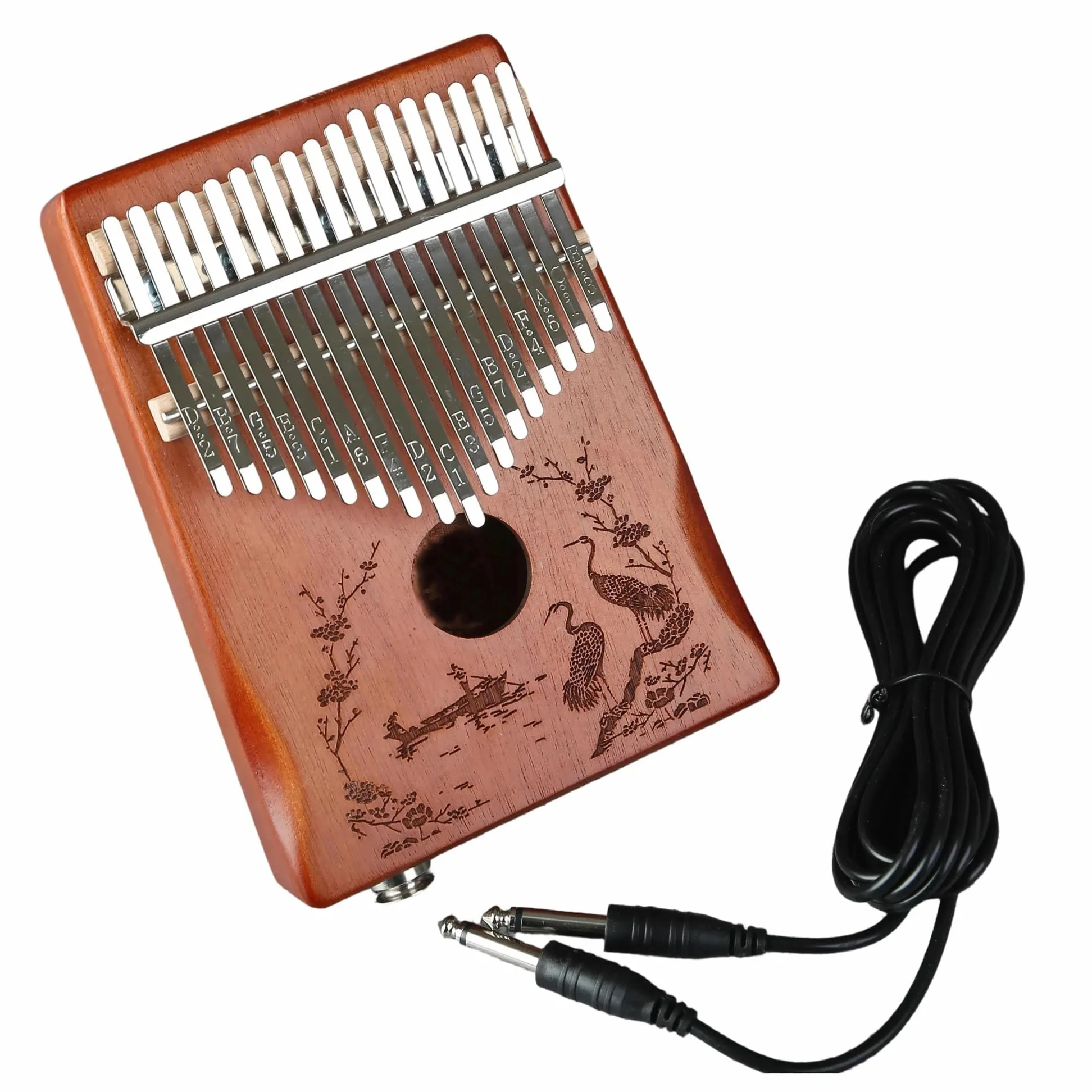 Set Di Strumenti Musicali Kalimba Accordatura Manuale Elettrica A 21 Toni Kalimba A 17 Tasti Con Connessione Audio(17key)