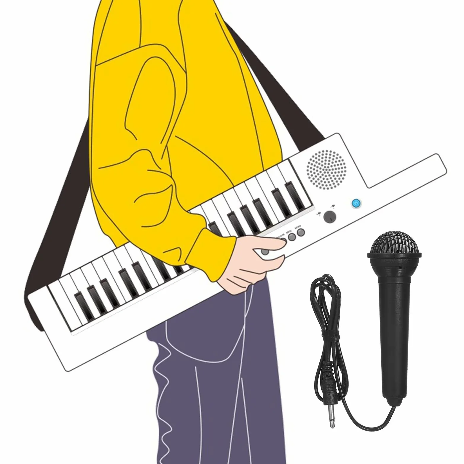 Tastiera Musicale Piano per Pianoforte Elettronico A 37 Tasti Piano Ricaricabile per Chitarra con Mini Strumenti per Tastiera per Pianoforte