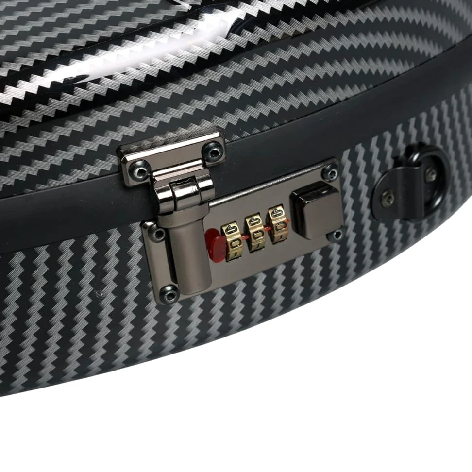 Custodia rigida per violino 4/4 in carbonio composito con blocco password, cinghie per zaino, ultraleggera, impermeabile, resistente (nero)