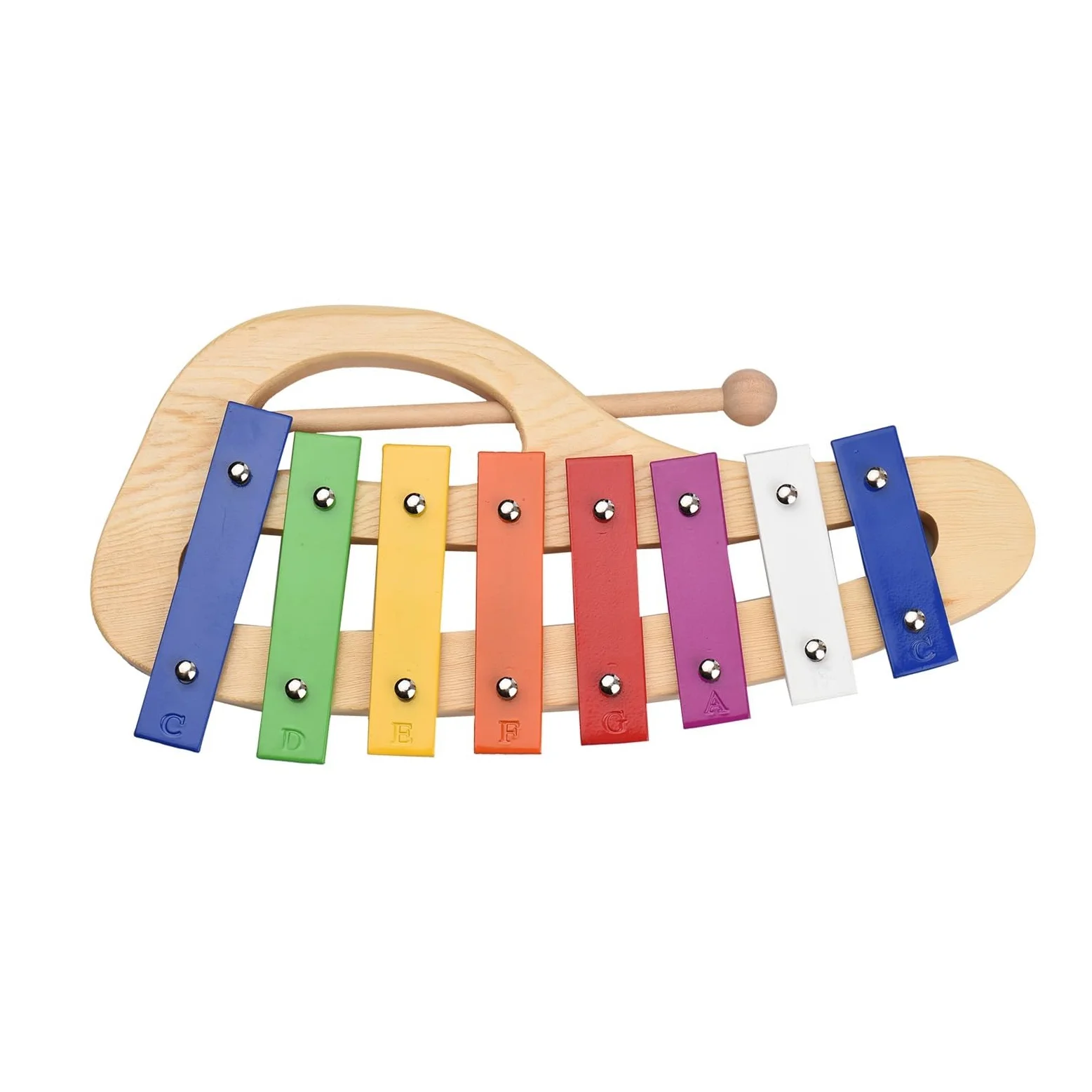 xilofono ​Legno Xilofono in Legno di Pino Glockenspiel A 8 Note Strumento Musicale A Percussione con Piastra in Alluminio Colorato da 3 Mm