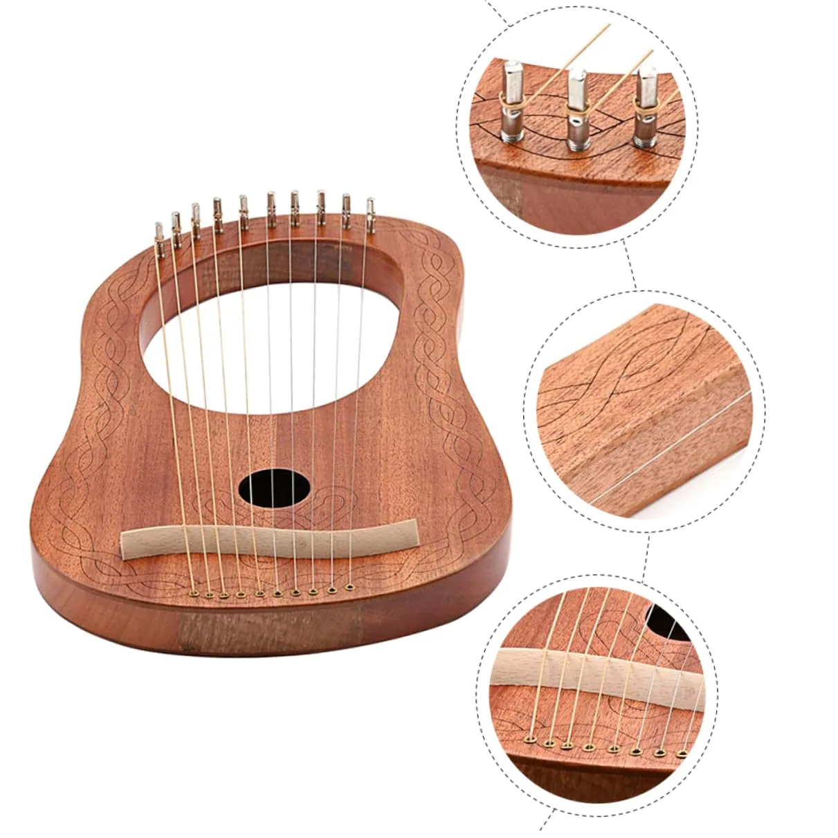 SUPVOX Arpa Lira in Legno Portatile Corda Resistente Kit Di Strumenti Musicali Per Principianti e Amanti Strumento Musicale Orchestrale Per Ragazza e Adulti