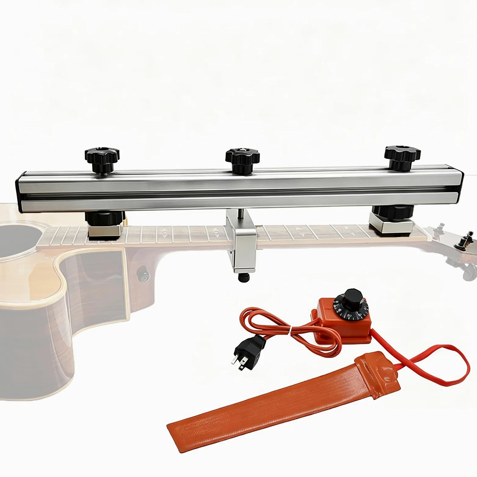 Piastra per il collo della chitarra, strumento di manutenzione professionale, regolabile da 120 a 480 mm, con cuscinetto riscaldante, per riparazione chitarra acustica/elettrica