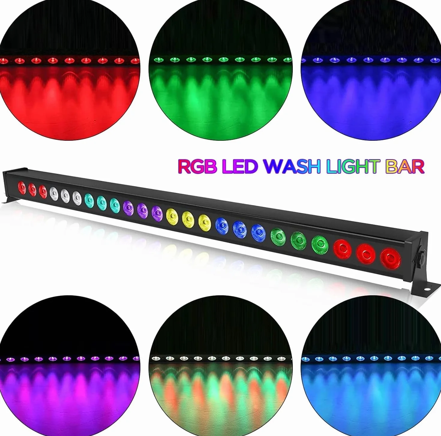 RGBW LED Wallwasher Barra Luminosa con Telecomando, 24 * 3W Luce da Palcoscenico Luci Discoteca, Strobo Faretto per DJ Feste Nozze Halloween Natale, 2 pezzo