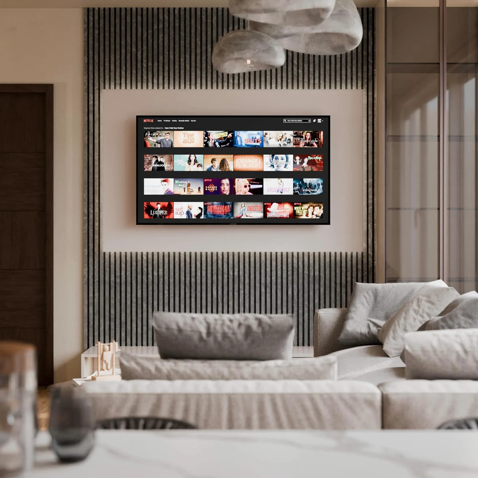 FIBRA Panels - SET 2 Pannelli Fonoassorbenti in legno e Feltro Acustico, Riduzione Rumore e Design Elegante, Dimensioni 258x60 x 2 cm Marmo, Made in Italy, Facili da Montare per Pareti e Soffitti
