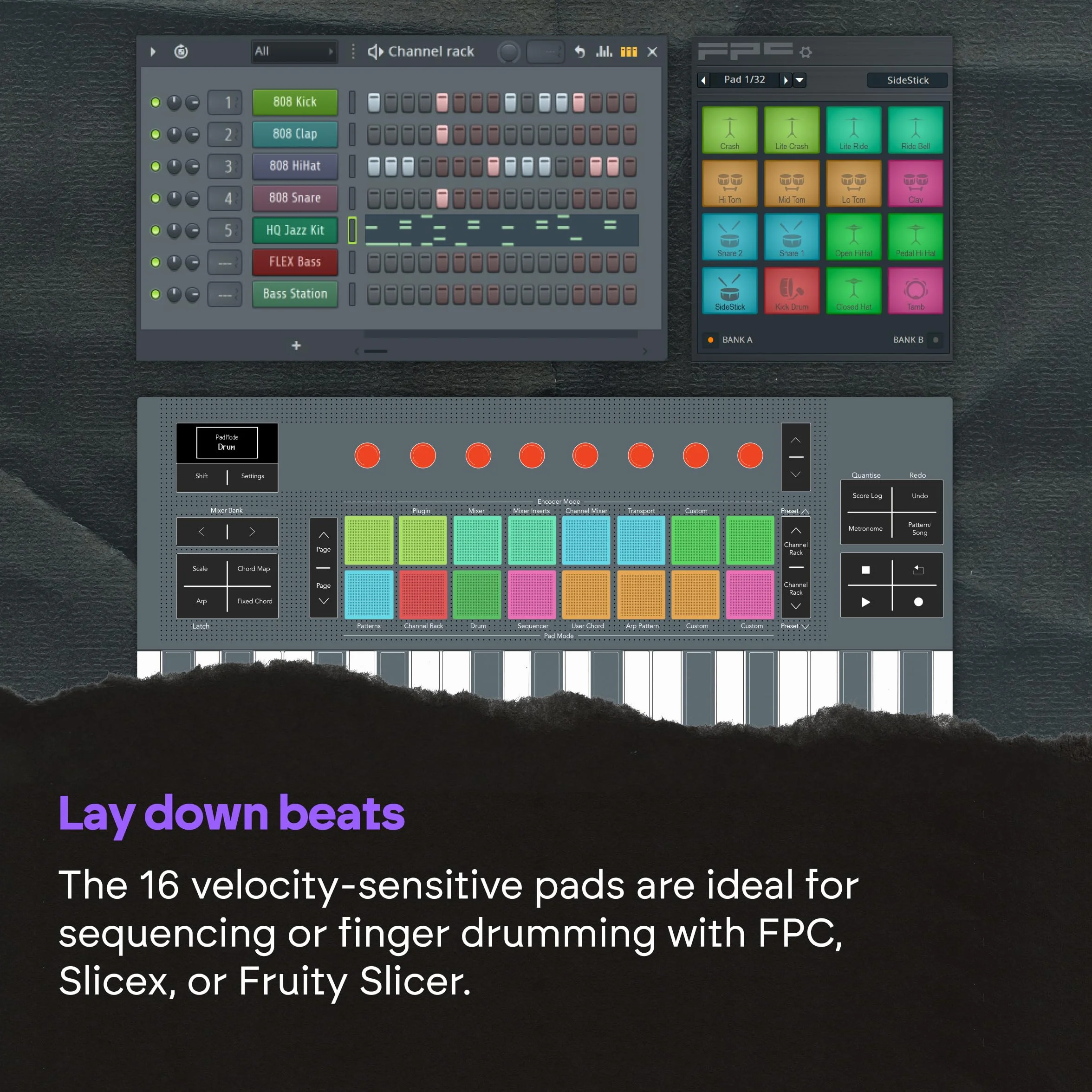 Novation FLkey 2 37 — Controller MIDI a tastiera per FL Studio. Crea ritmi con tasti full size, USB, rotelle di pitch e modulazione, 16 pad, arpeggiatore e sei mesi di FL Studio