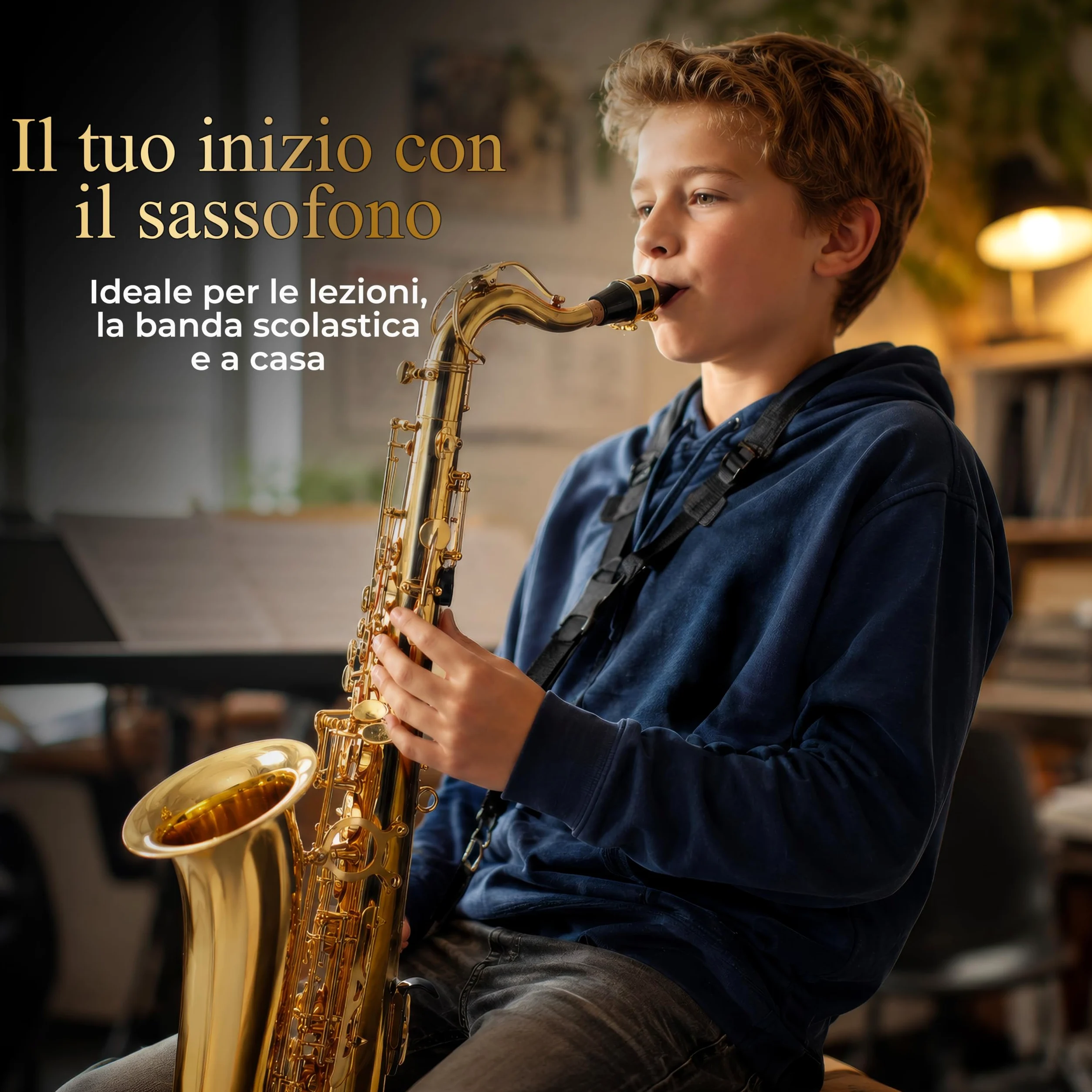 Classic Cantabile Youngstar AS-420 Sassofono Alto per Bambini, Generale | Meccanica ergonomica adatta ai bambini con chiavi ravvicinate, Privo di chiavi D#/E/F e meccanica del campanello, Peso: 1