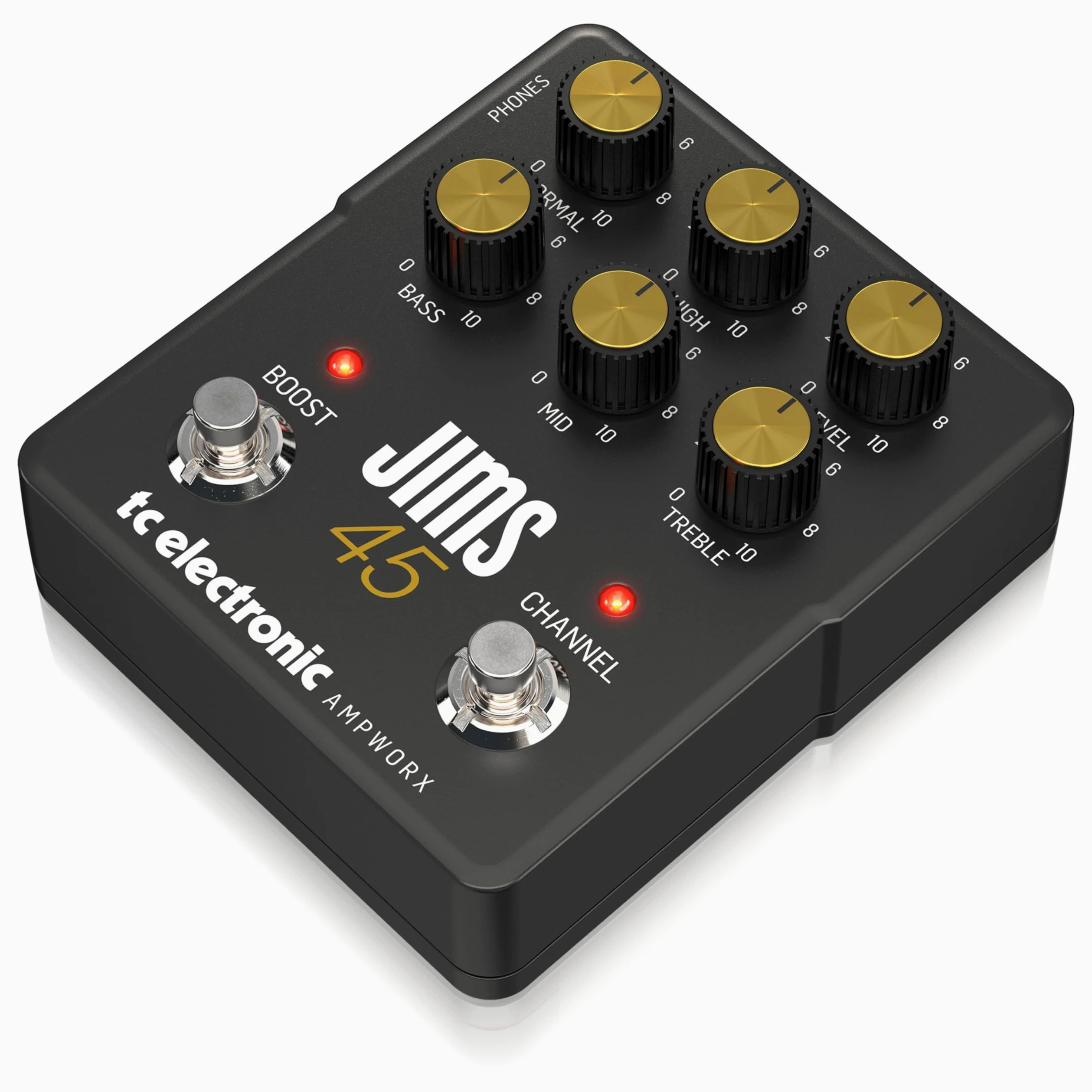 TC Electronic JIMS 45 PREAMP Pedale per Chitarra | Preamp per Chitarra a Doppio Canale con Controlli Indipendenti del Canale, Boost Pre/Post e Uscite Dedicati per DI e Cuffie